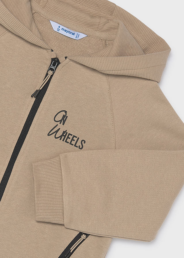Mayoral Beige Zipper Hoodie 4474