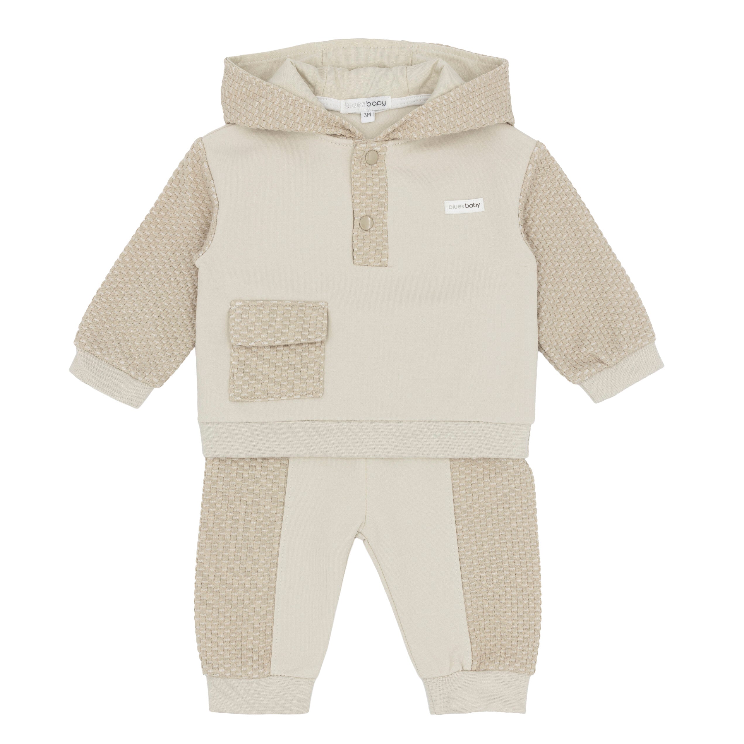 Boys Beige Hoodie Set