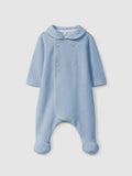 Laranjinha Blue Ribbed velvet babygrow I6537
