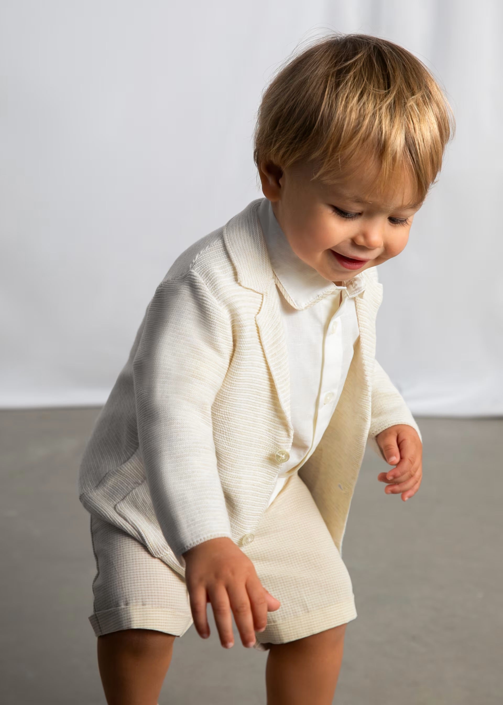Mayoral Toddler Cream Knit Blazer 1403