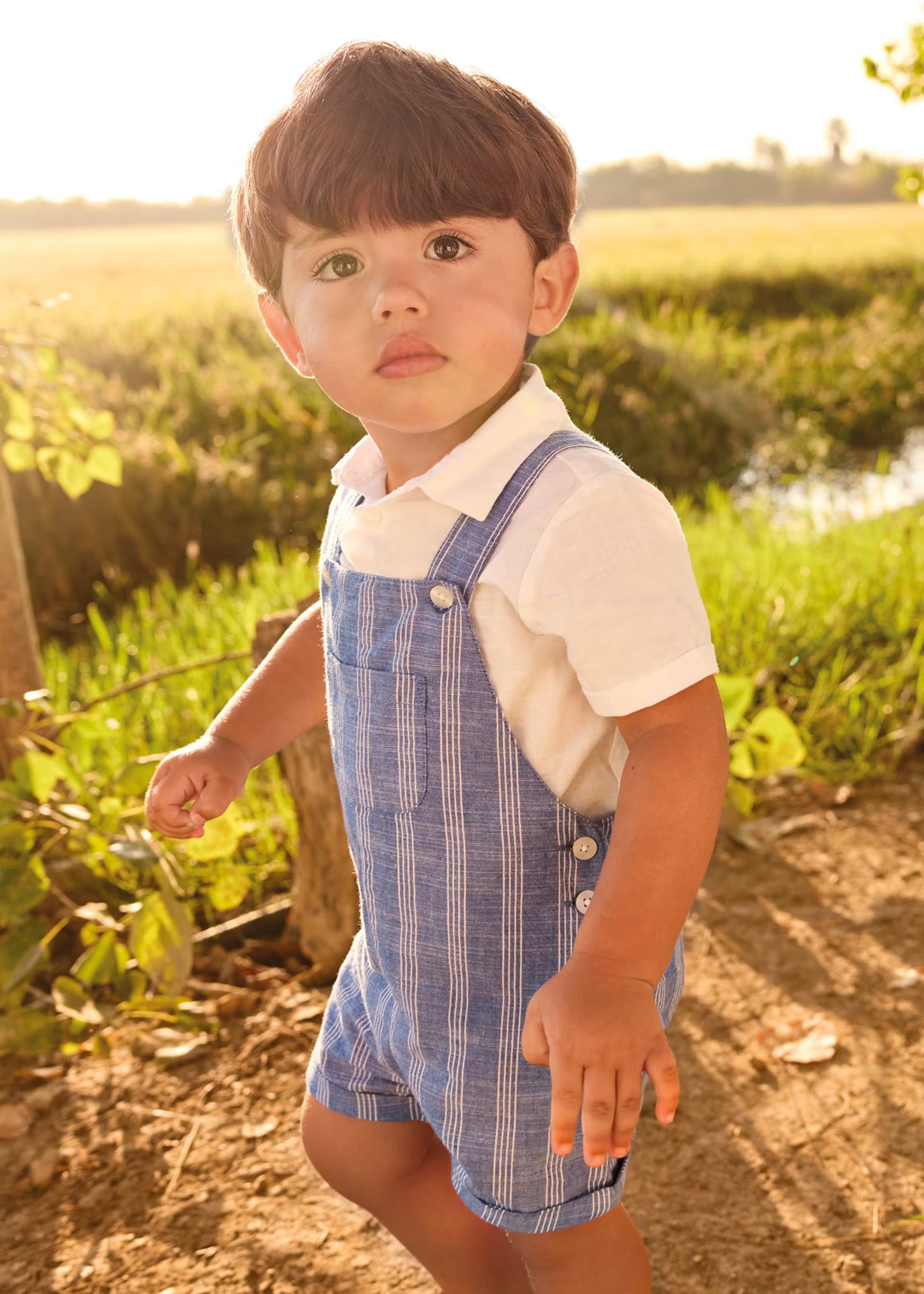 Mayoral Baby Stripe Dungarees 1658