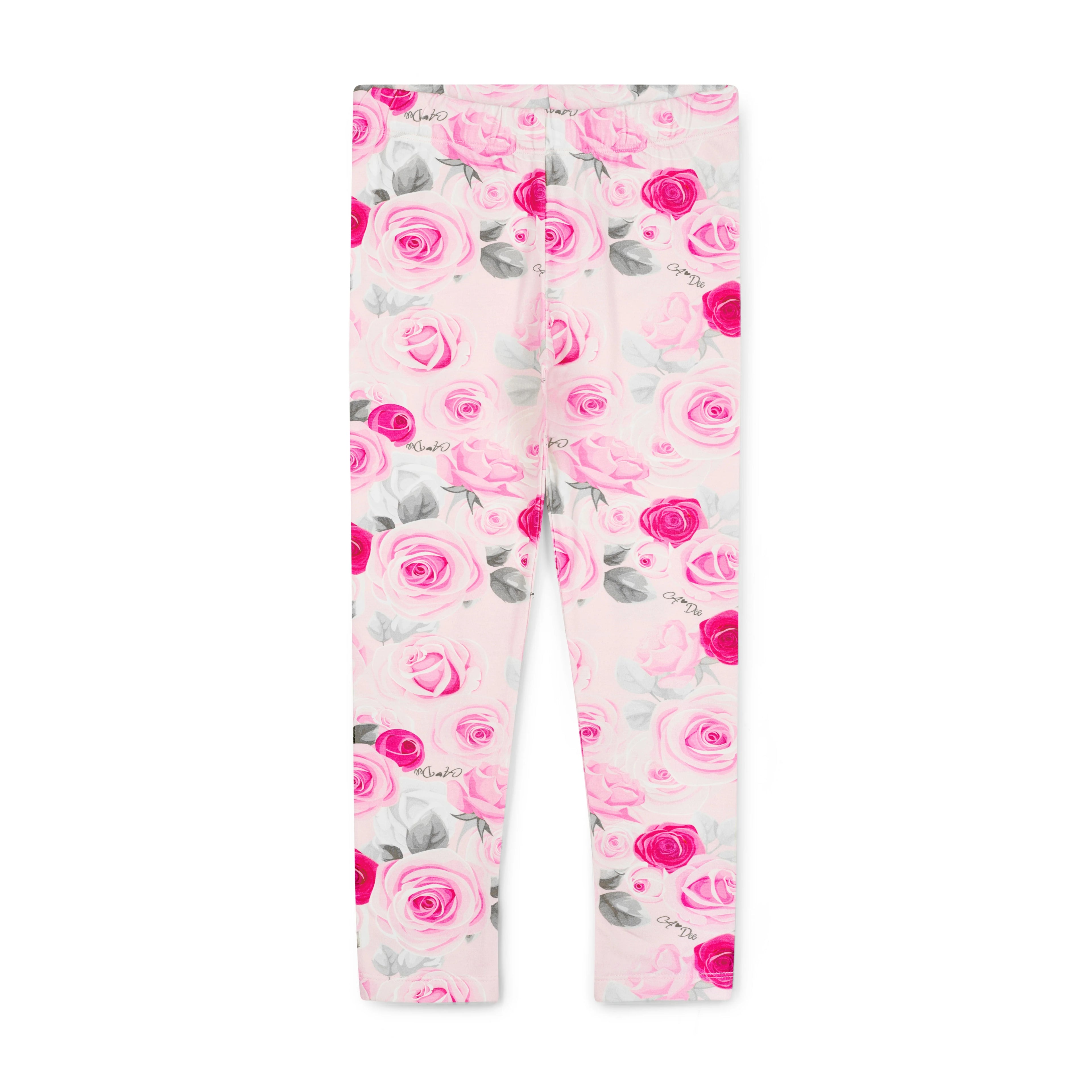 A'Dee Adeline Rose Print Peplum Legging Set W261501