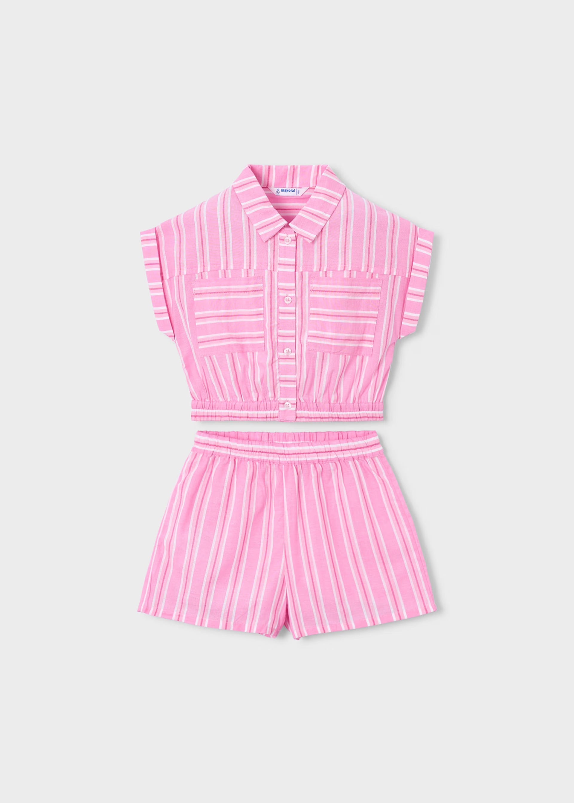 Mayoral Pink Stripe 2pc Set 3226
