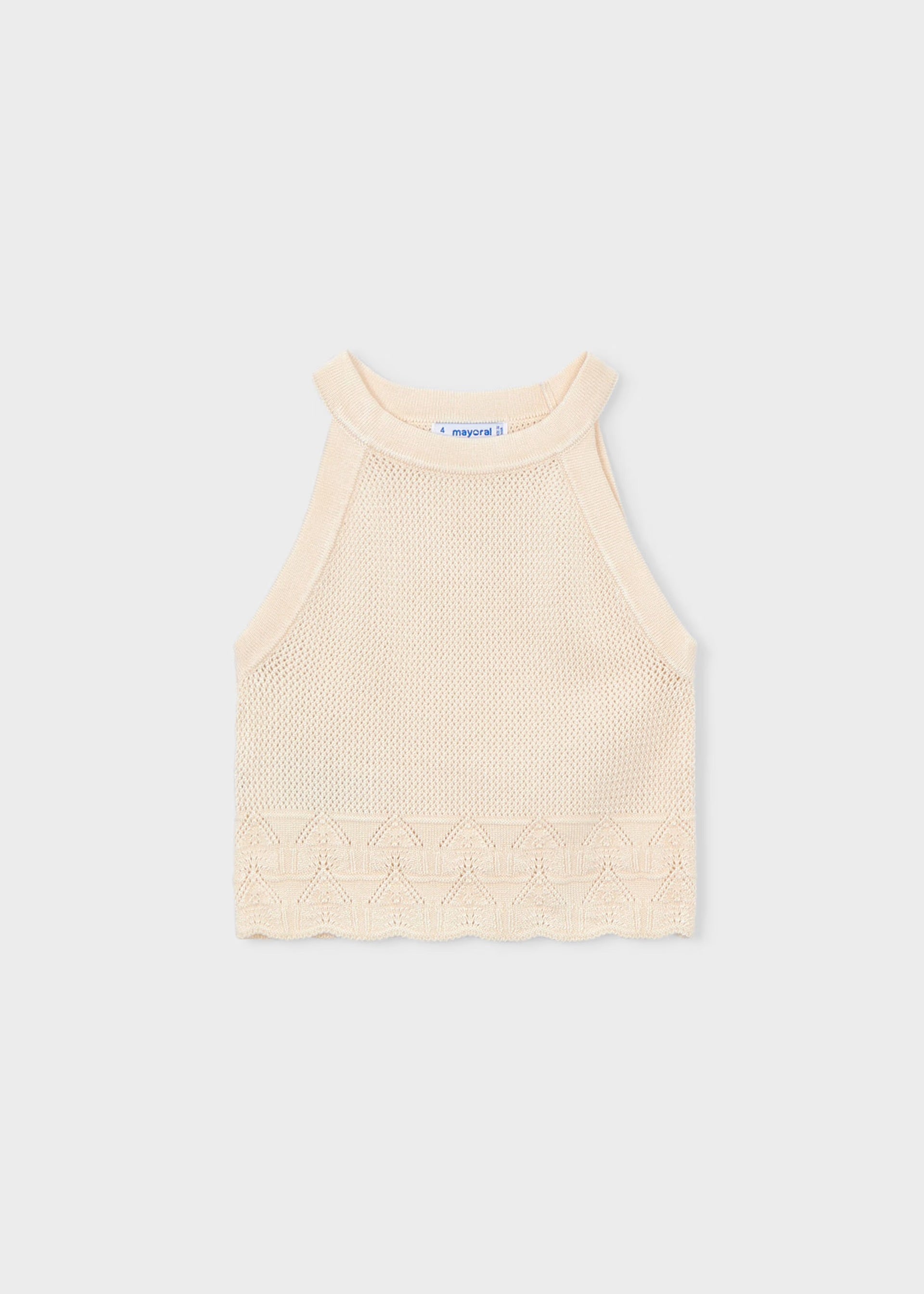Mayoral Cream Crochet Top 3027