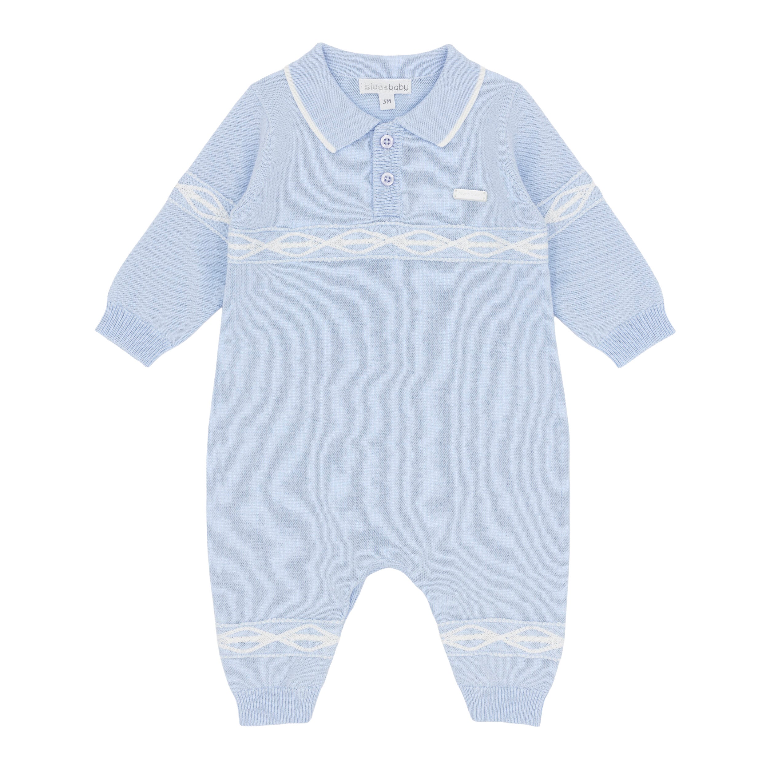 Boys Blue Knitted Romper