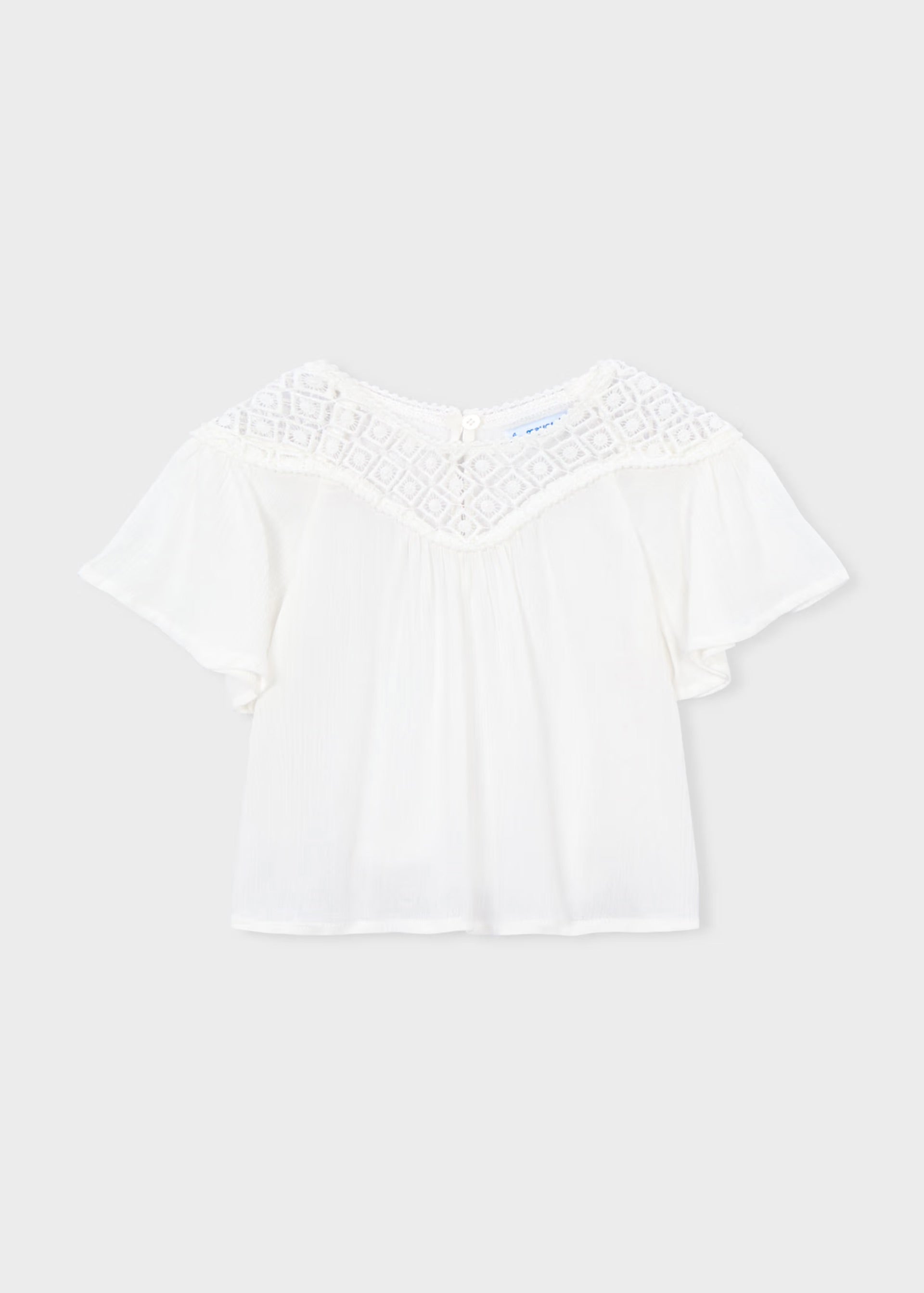 Mayoral Ivory Lace Top 3197