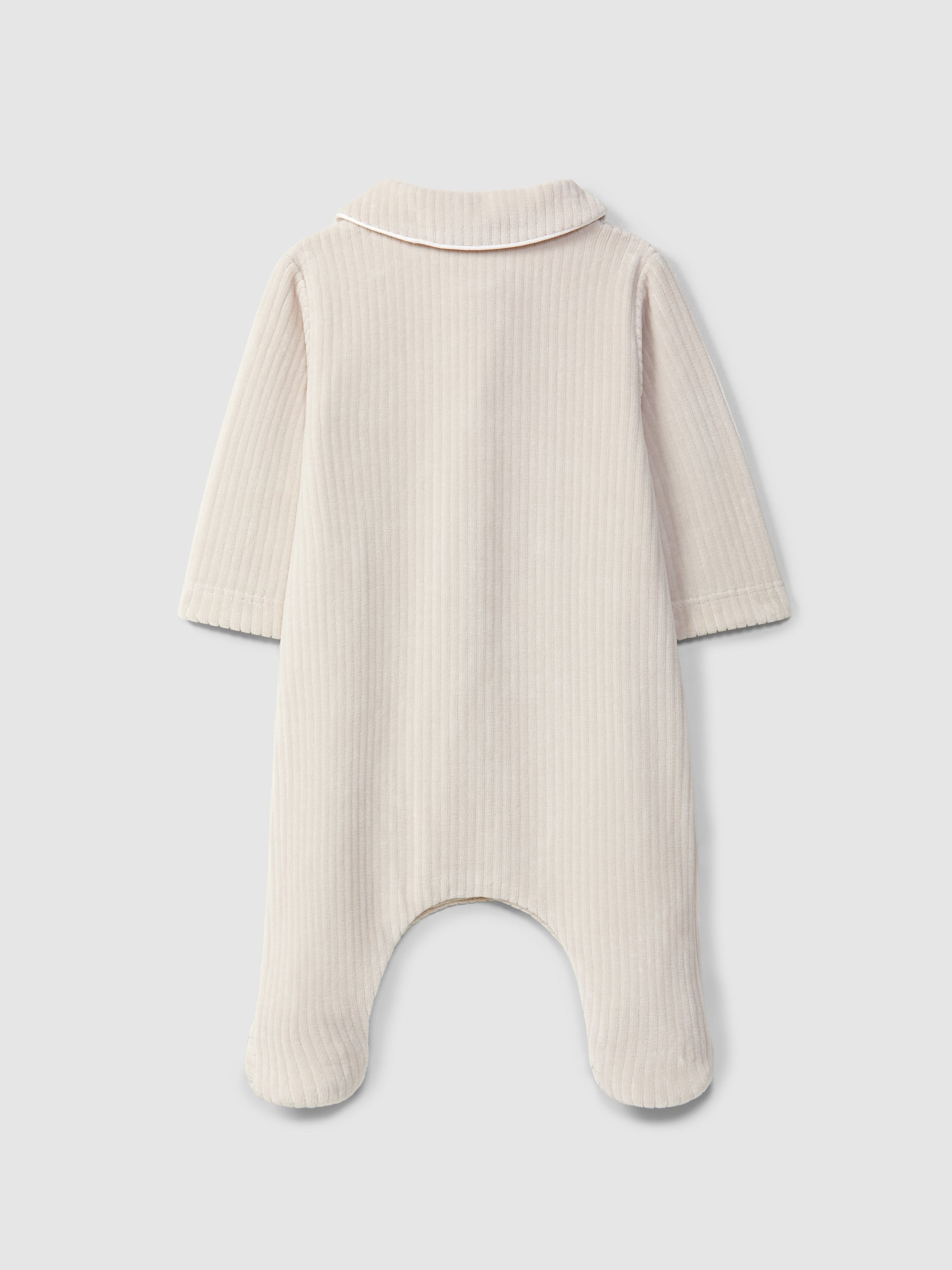 Laranjinha Sand Ribbed Velvet Babygrow I6537