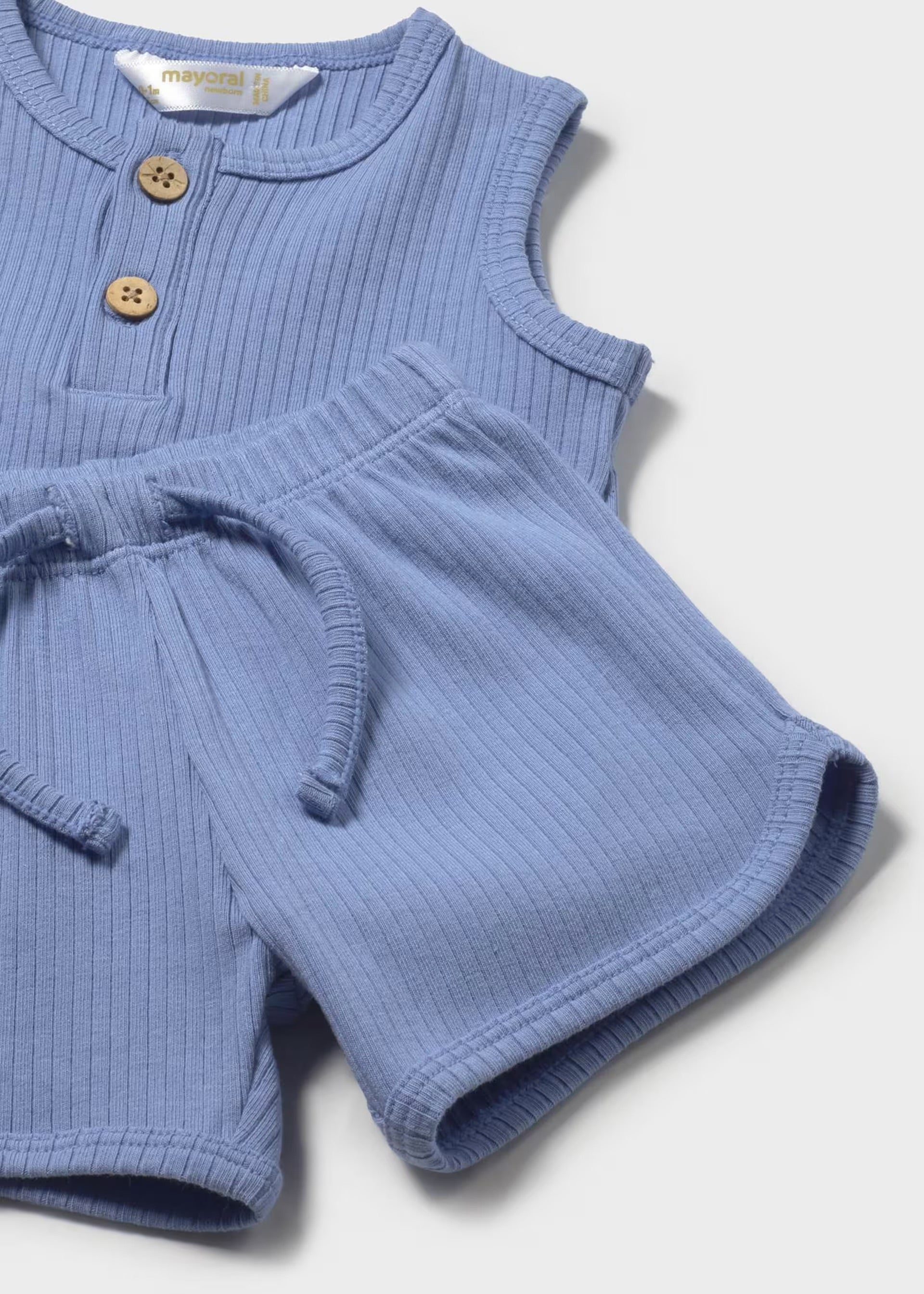 Mayoral Baby Blue Ribbed 3pc Set 1294