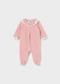 Mayoral Baby Pink Velour Babygrow 2749