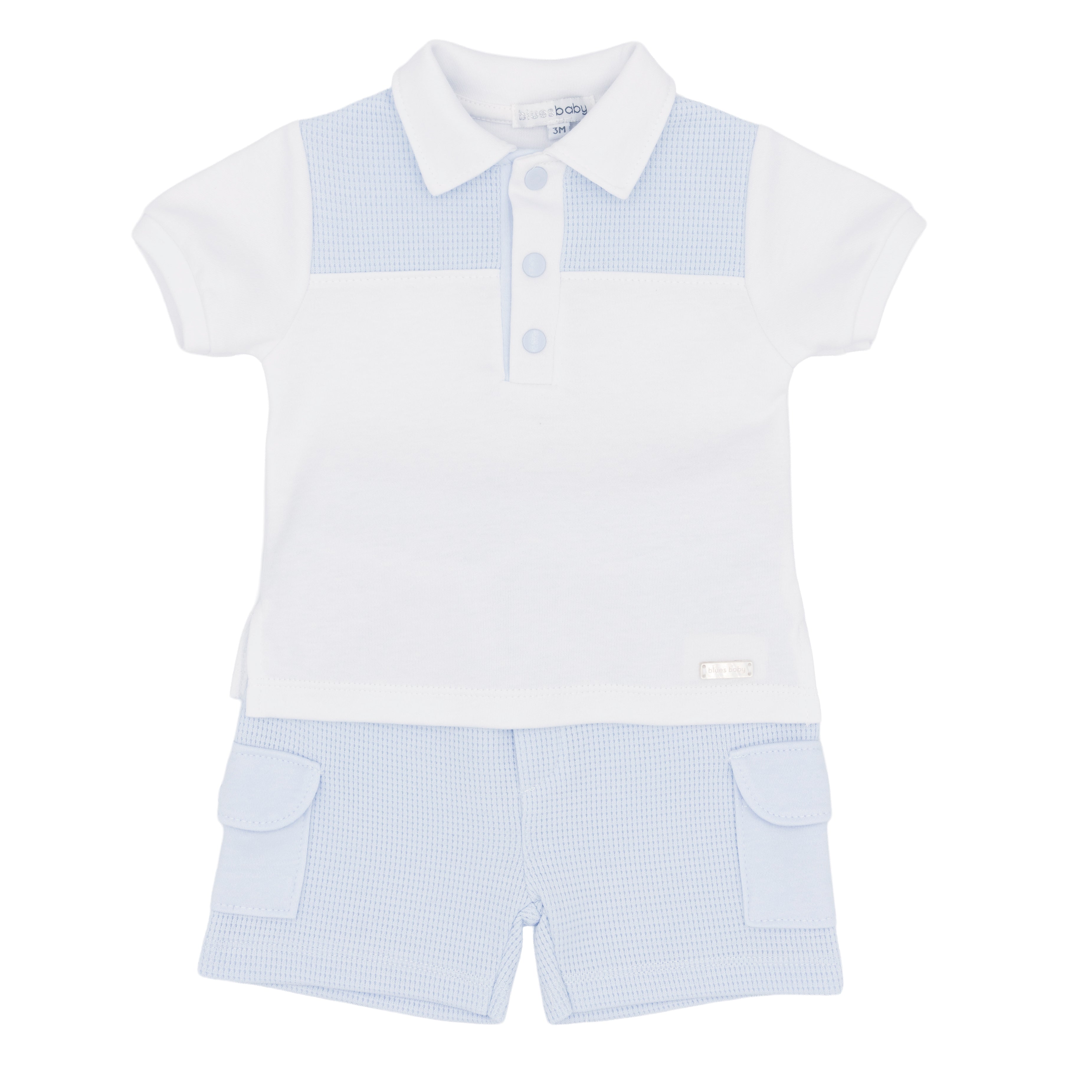 Blues Baby Blue Polo Shirt and Shorts Set BB3040