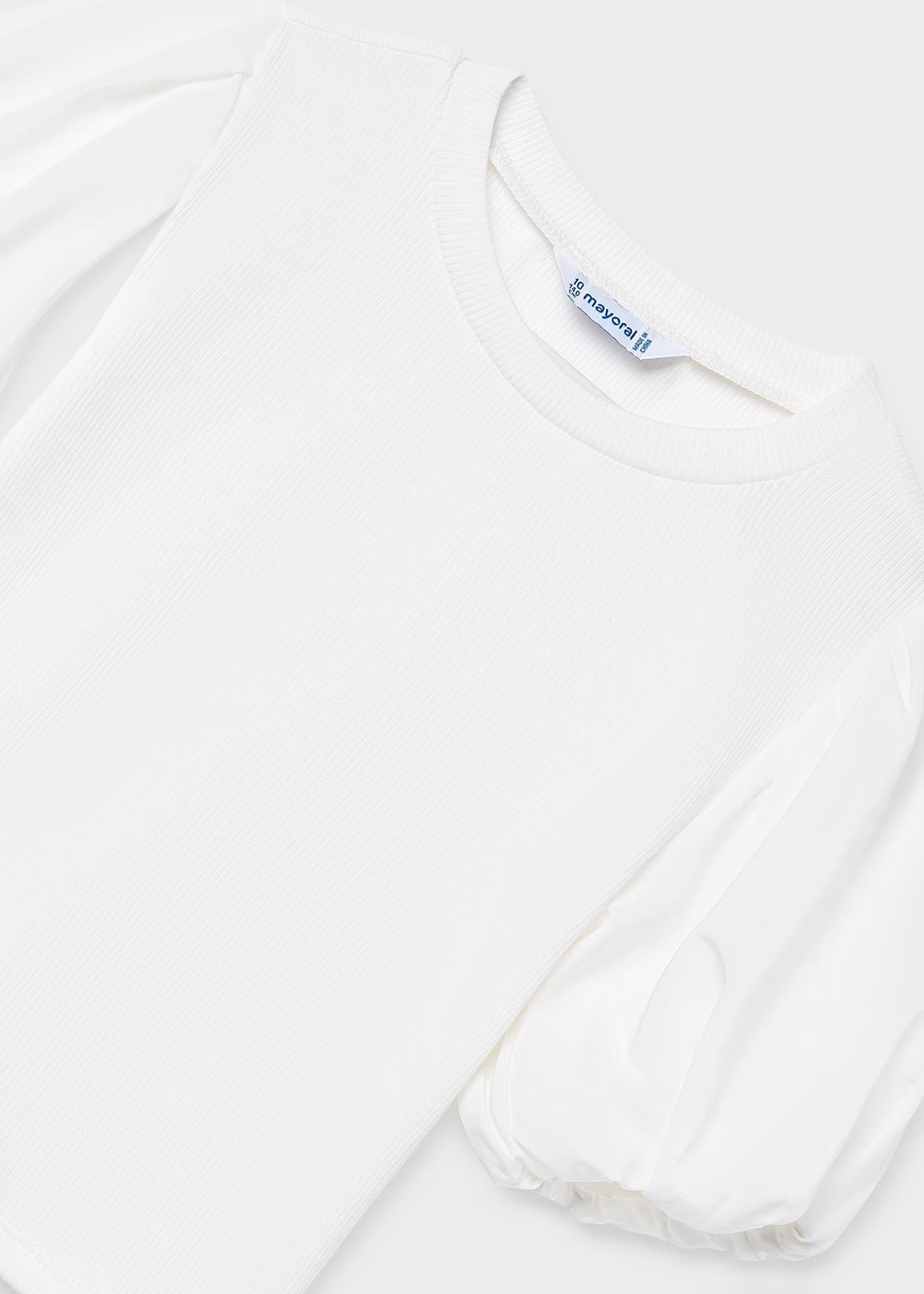 Mayoral Cream Ribbed Top 6001