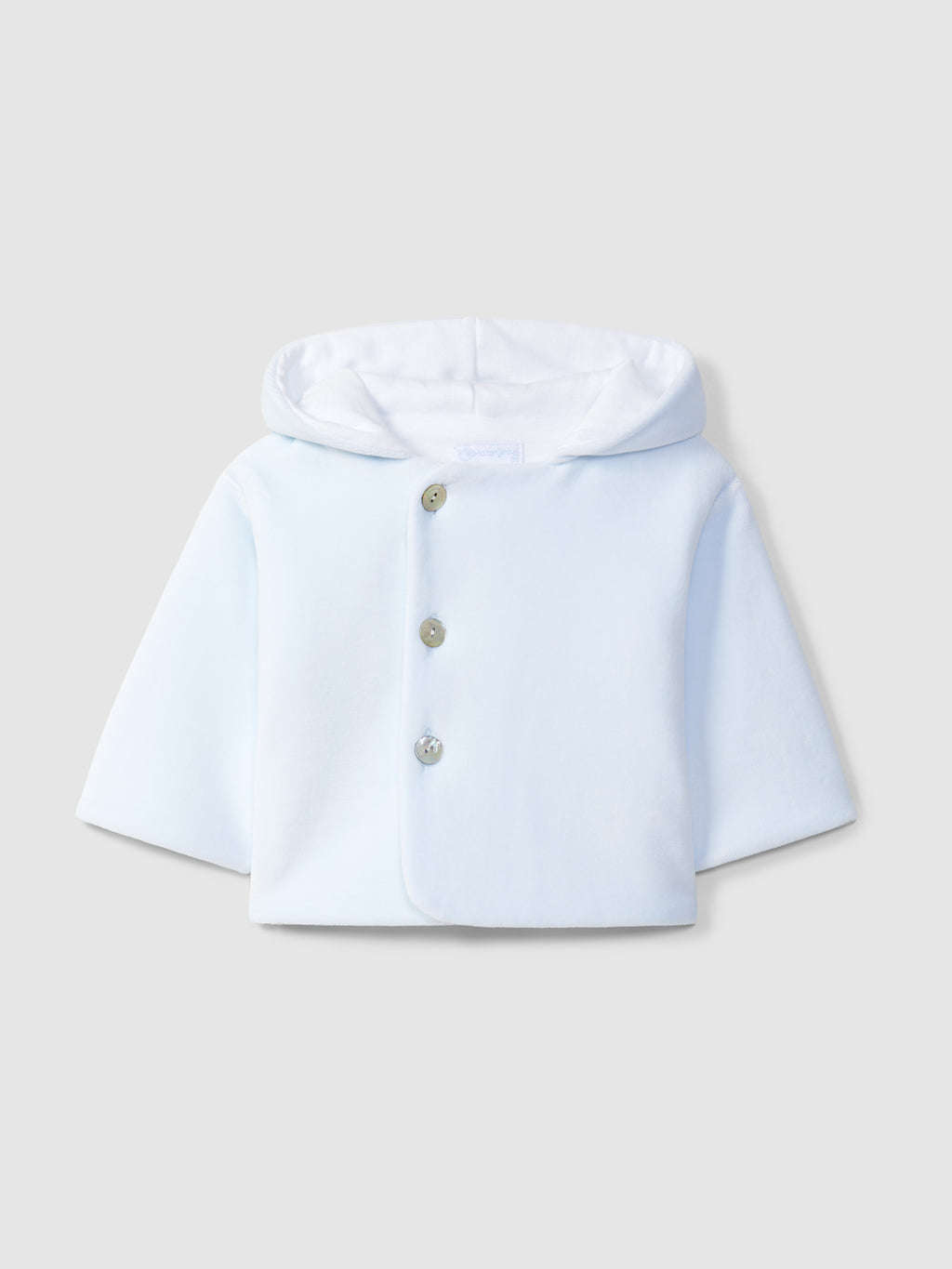 Laranjinha Blue Hooded Velvet Jacket I6518