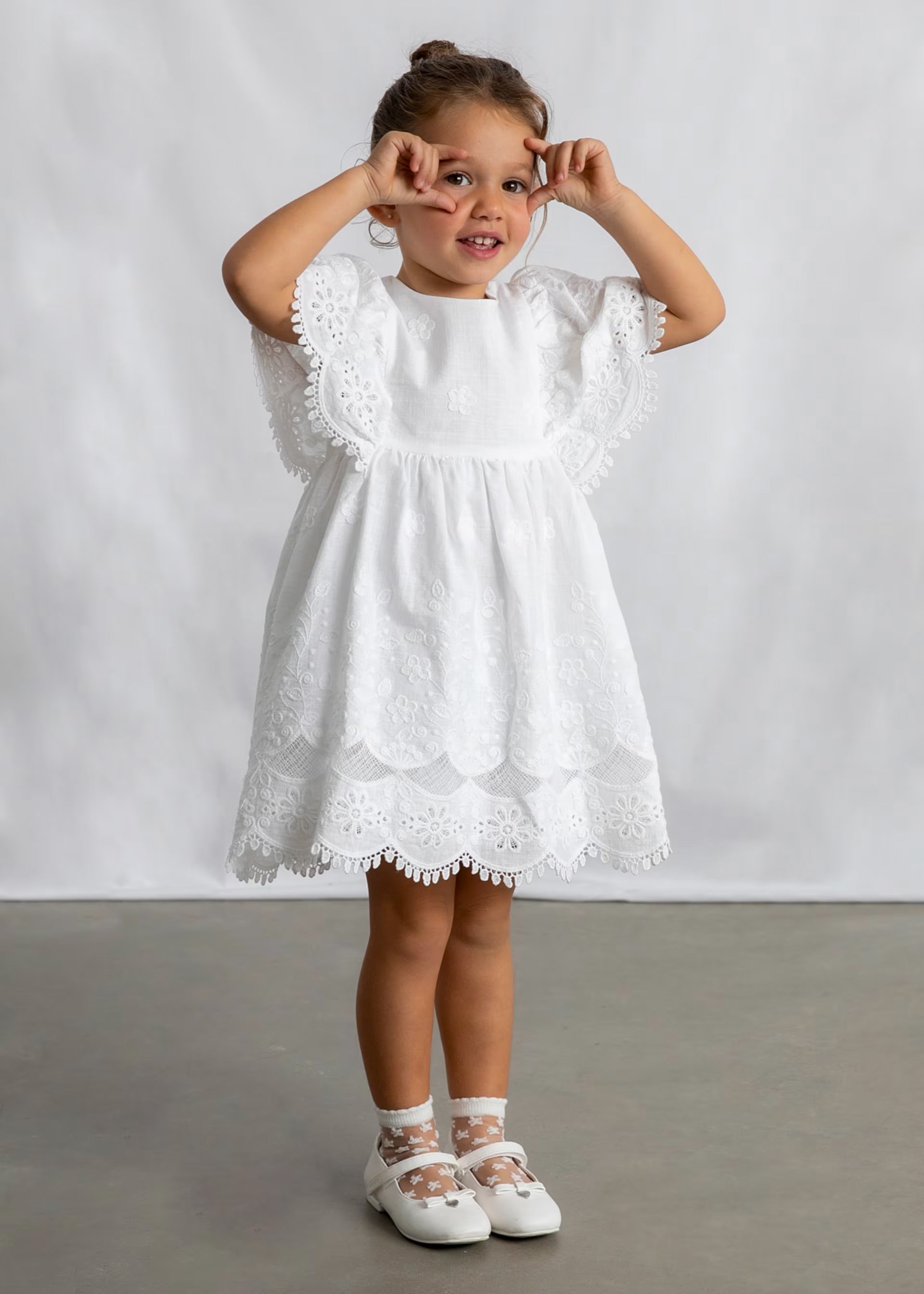 Mayoral White Anglaise Dress 3923