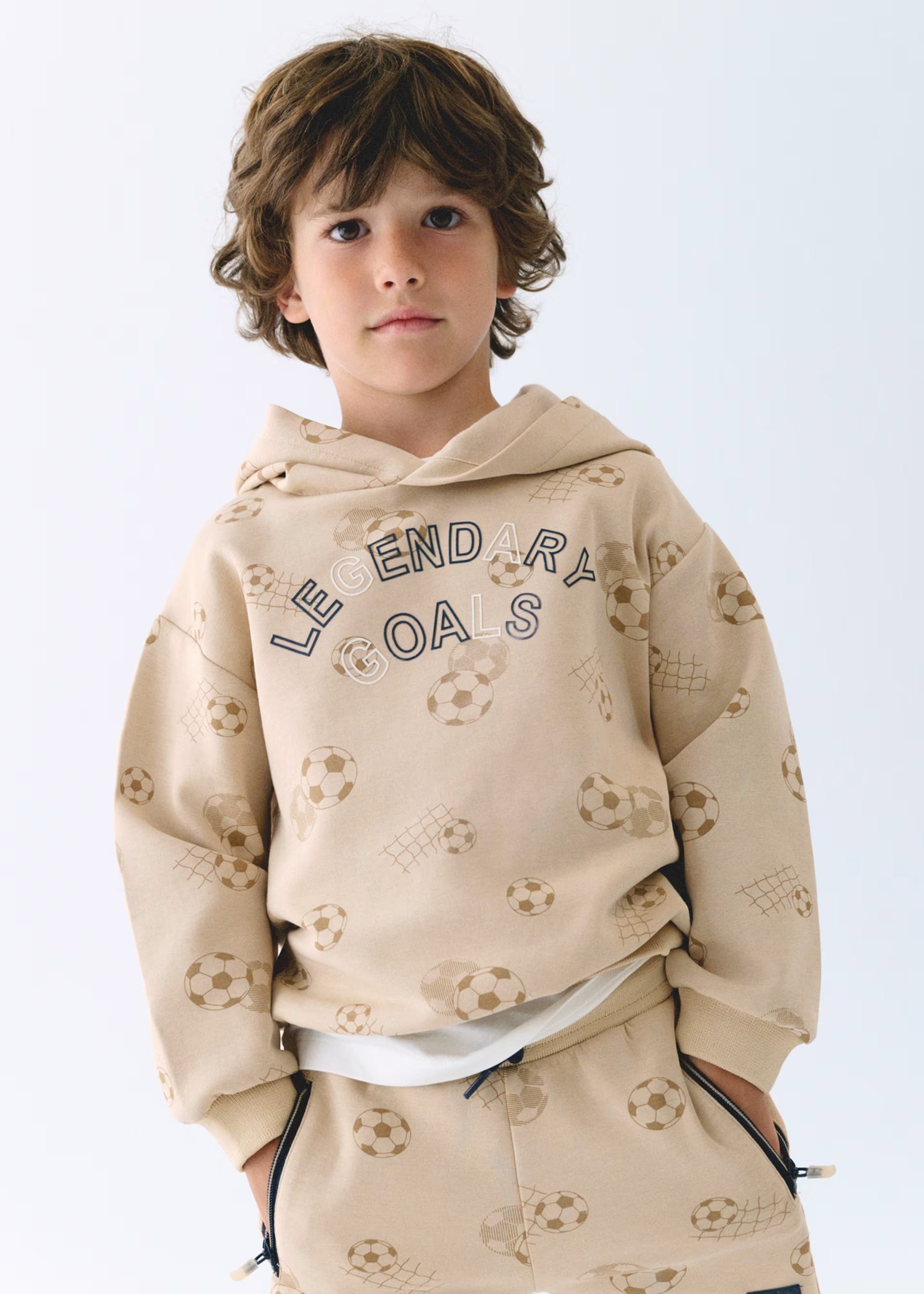 Mayoral Beige “Football” Hoodie 3435