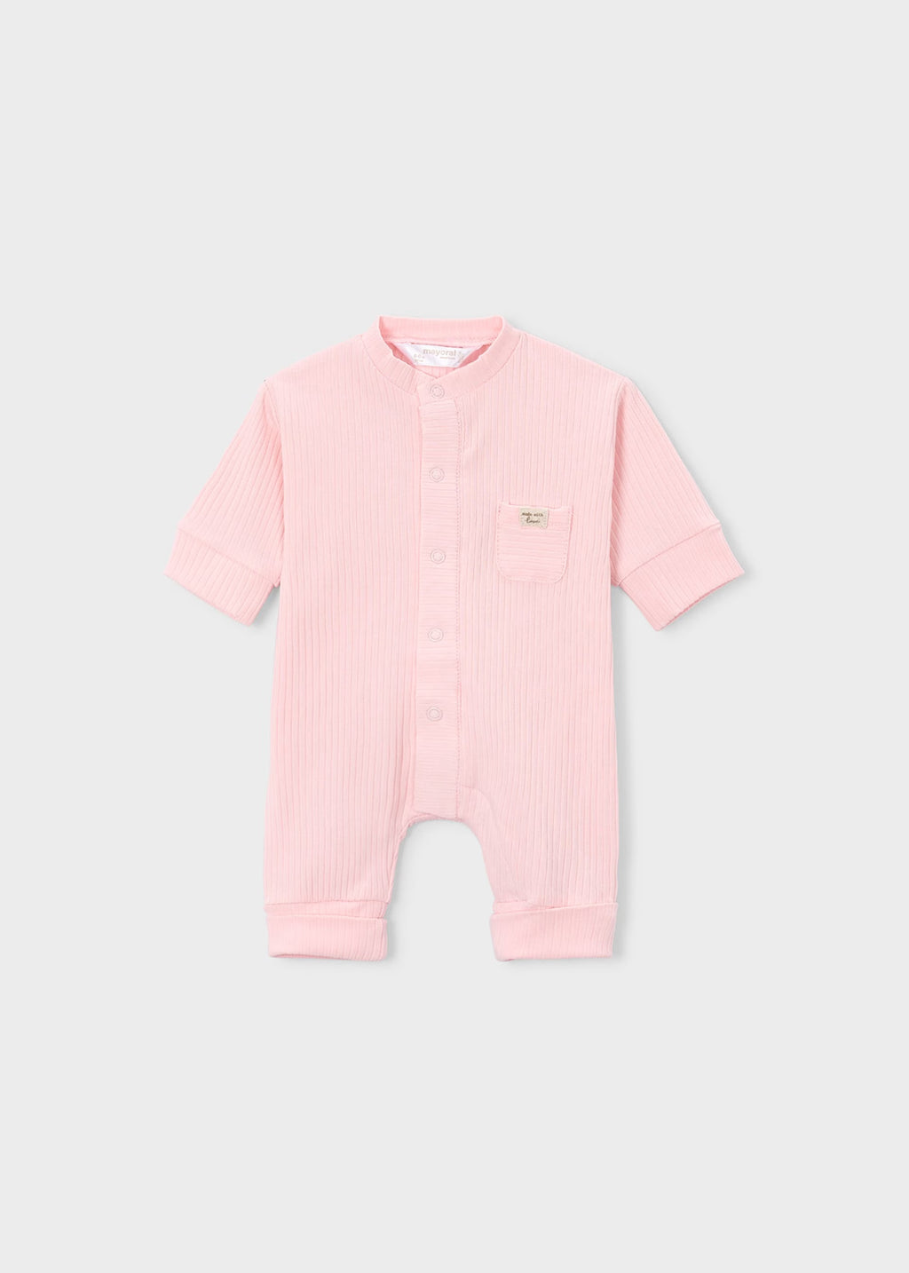 Mayoral Baby Pink Ribbed Babygrow 1726