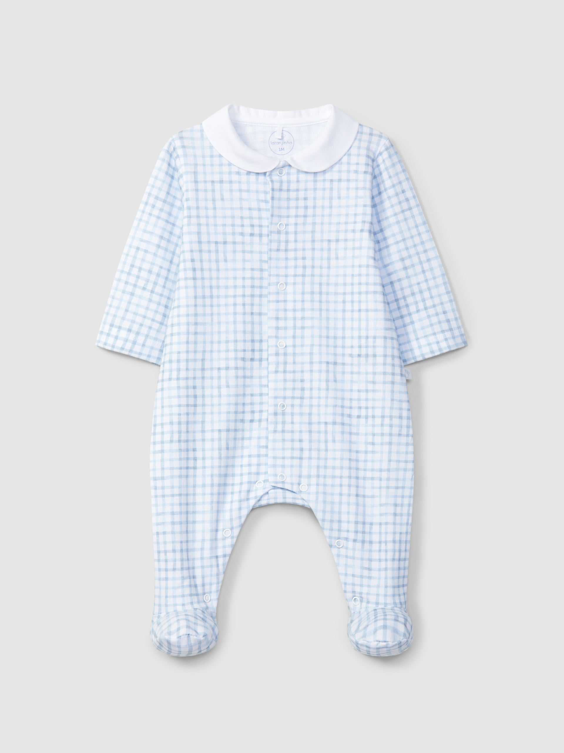 Laranjinha Blue Check Babygrow V6234