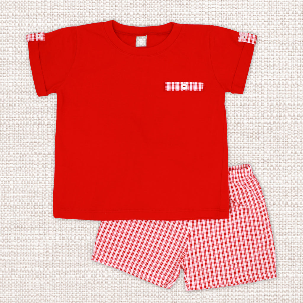 Rapife Red Gingham Short Set 4650S26