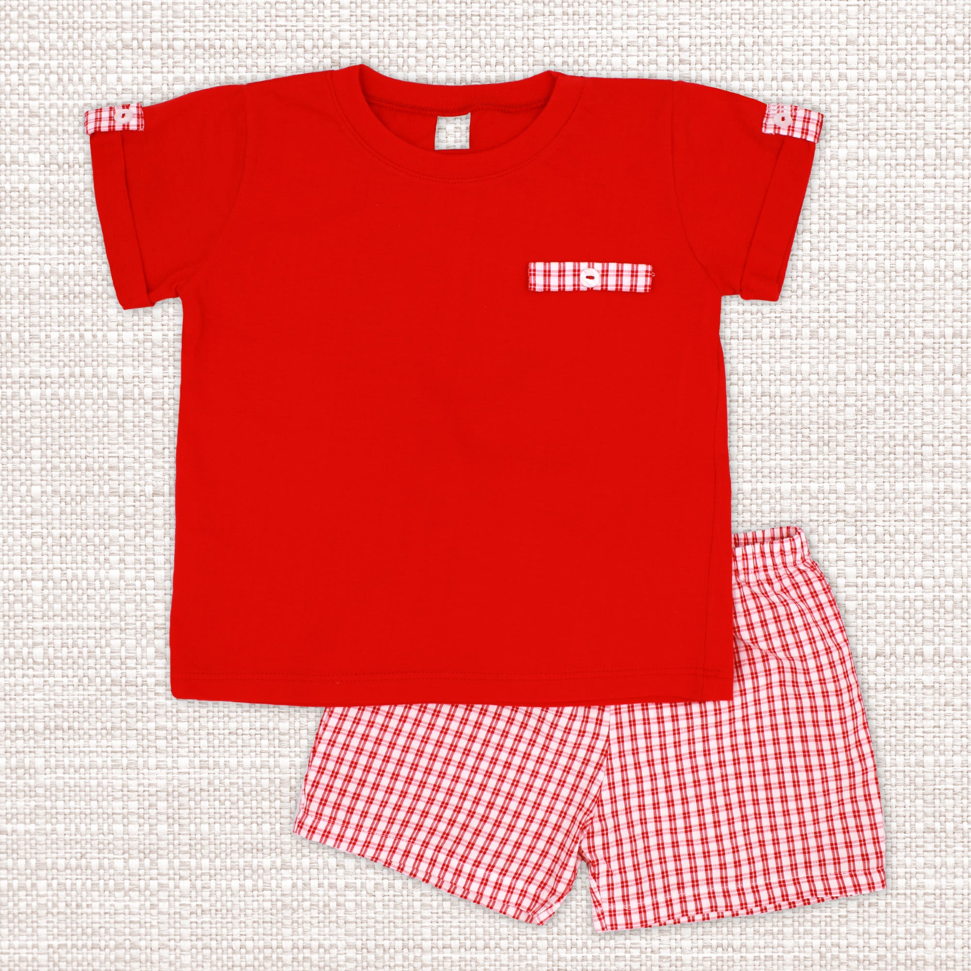 Rapife Red Gingham Short Set 4650S26