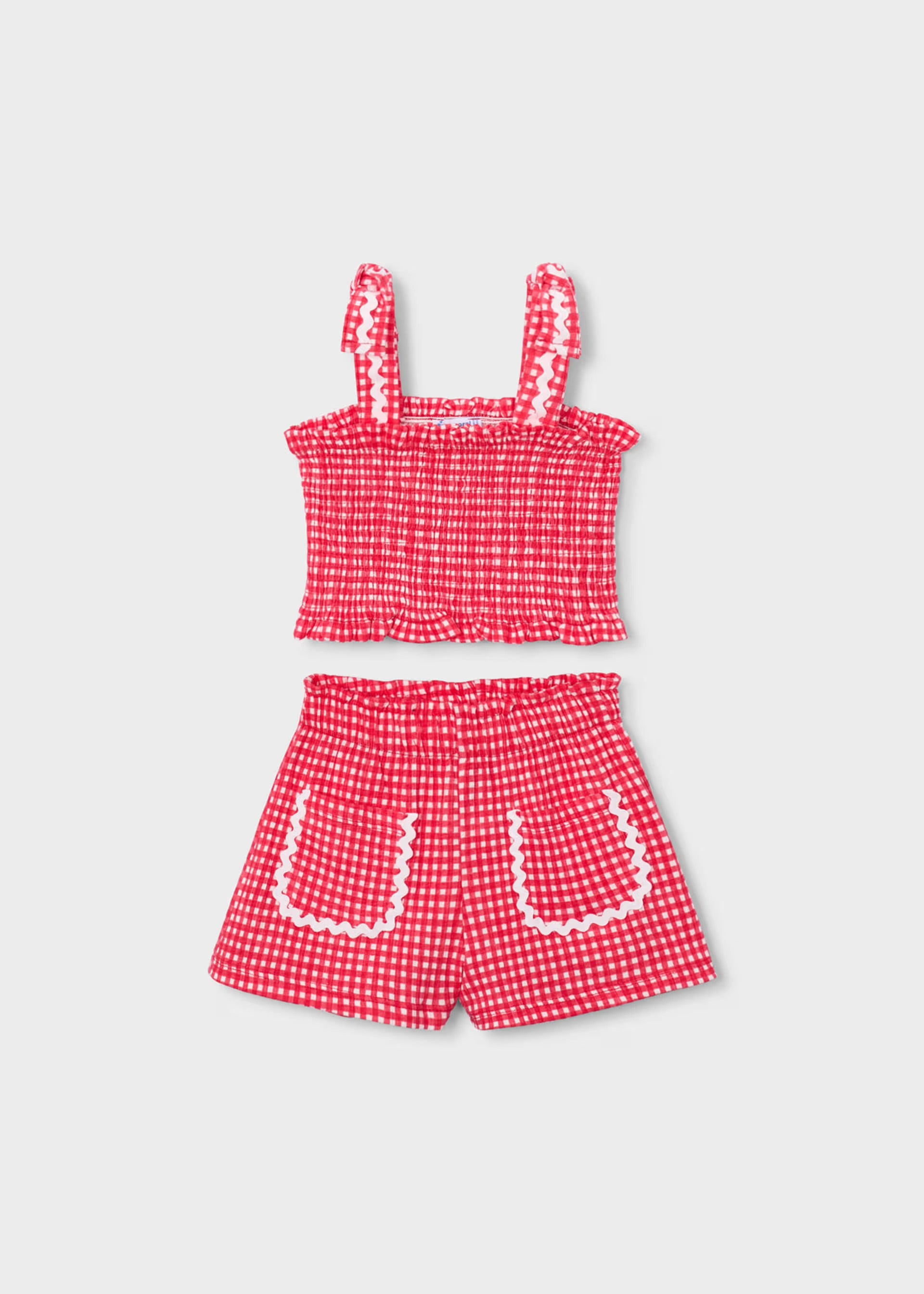 Mayoral Red Gingham 2pc Set 3232