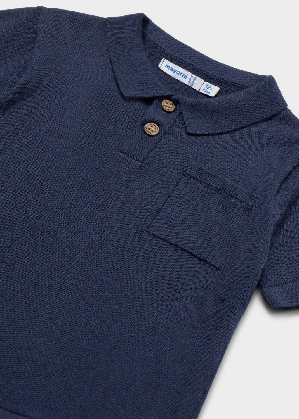 Mayoral Toddler Navy Knit Polo Shirt 1109