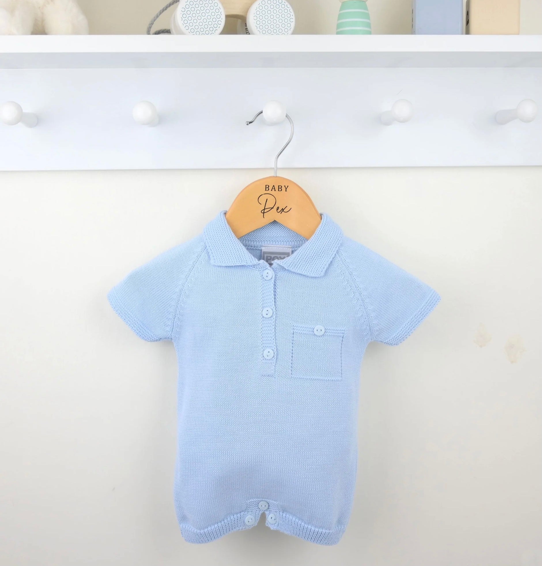 PEX Blue Knit Romper B0559009