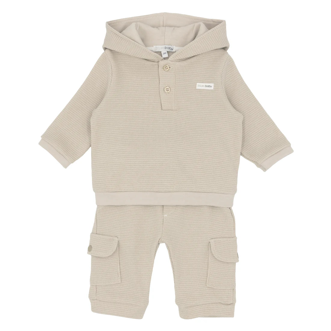 Blues Baby Beige Hooded Jog Set BB3047