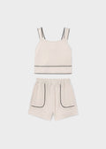 Mayoral Cream Top & Shorts 6213