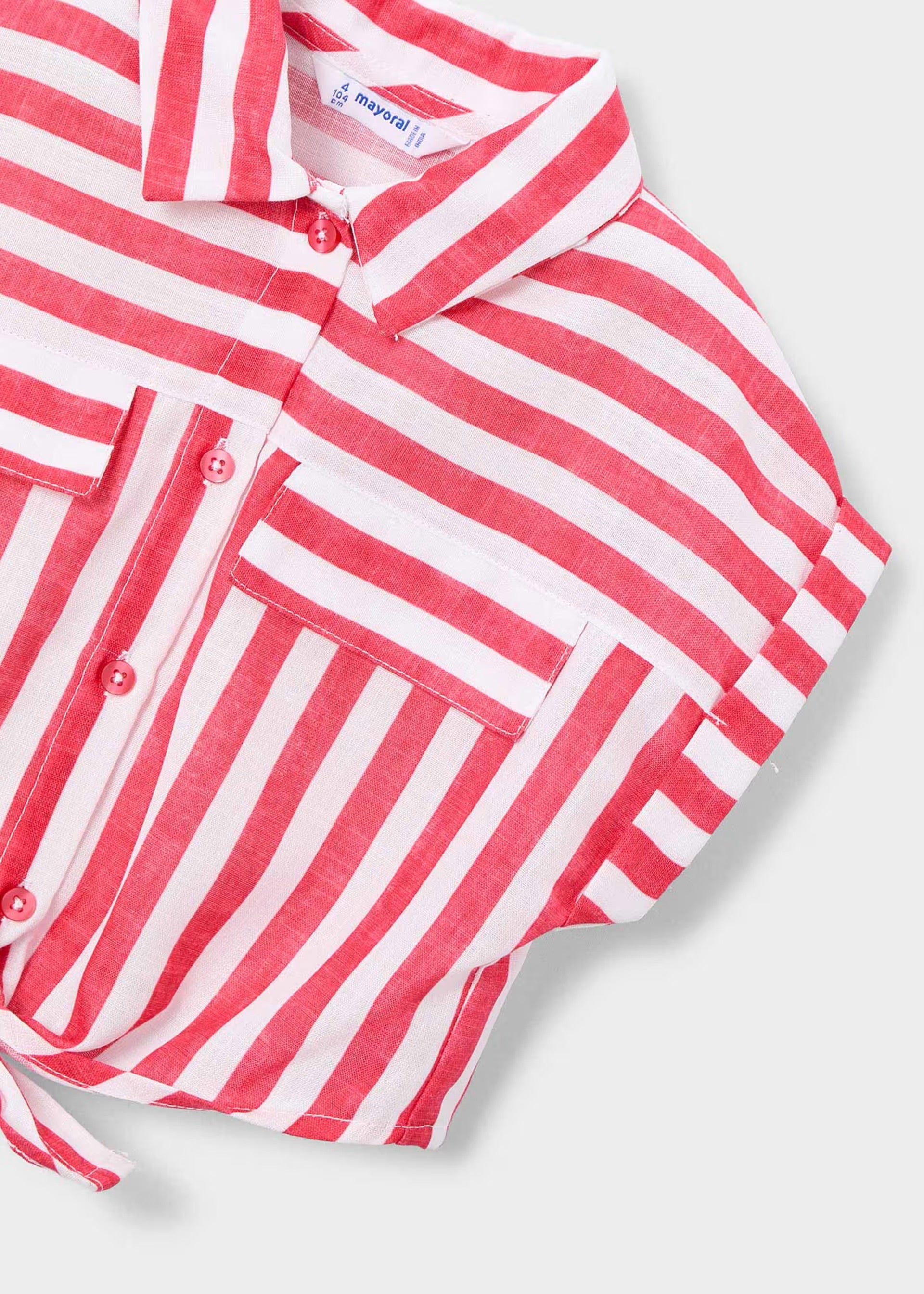 Mayoral Red Stripe 2pc Set 3196