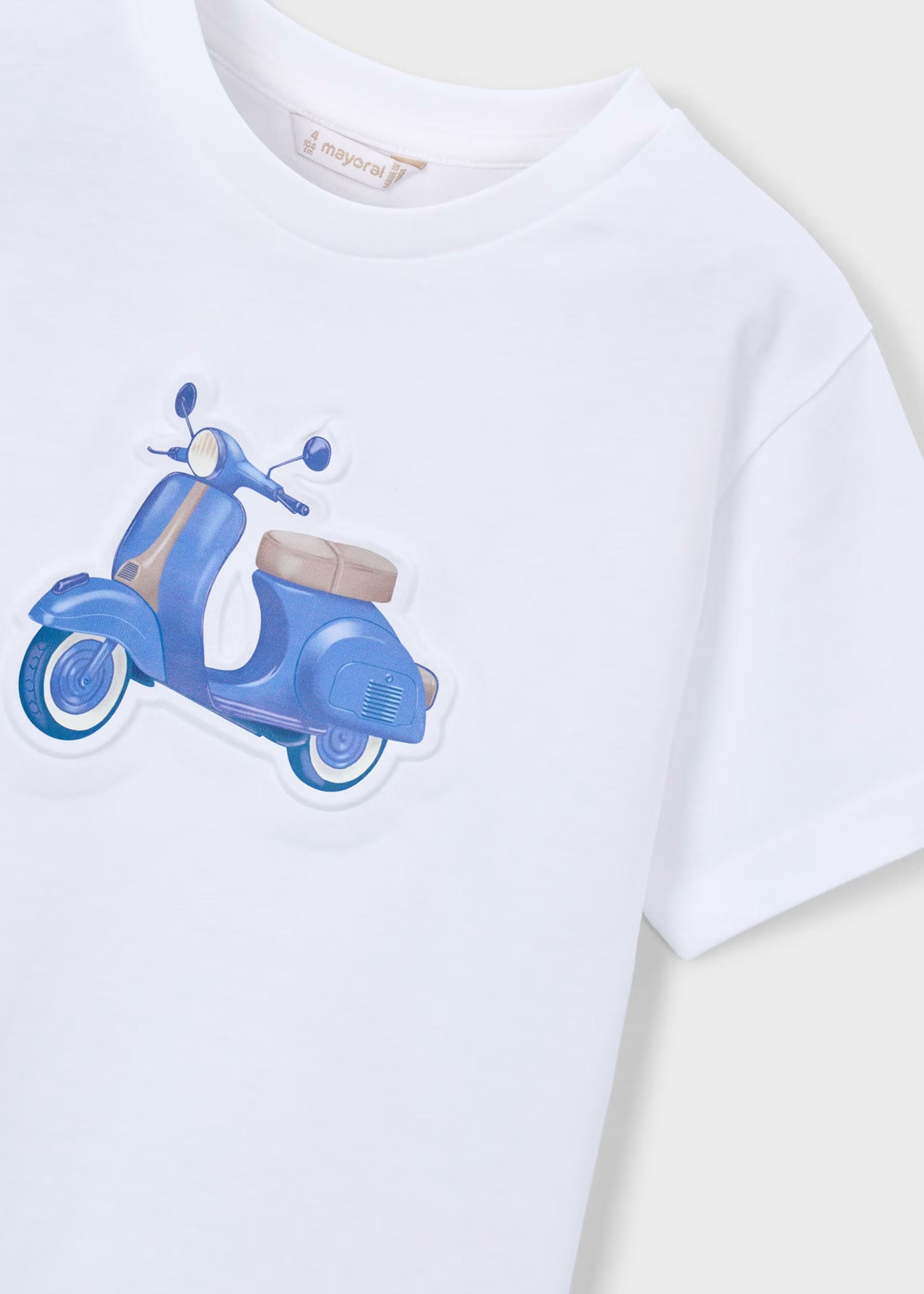 Mayoral White Embossed T-shirt 3059
