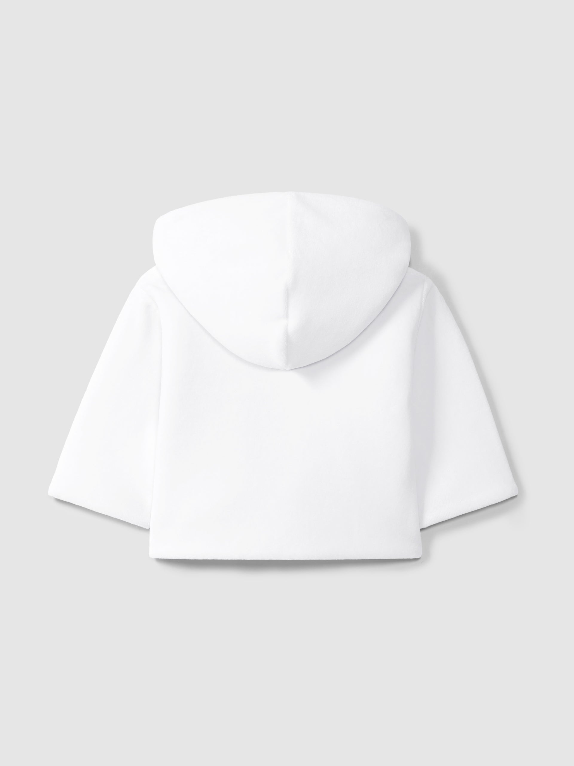 Laranjinha White Hooded Velvet Jacket I6518
