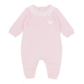 Girls Pink Knitted Babygrow