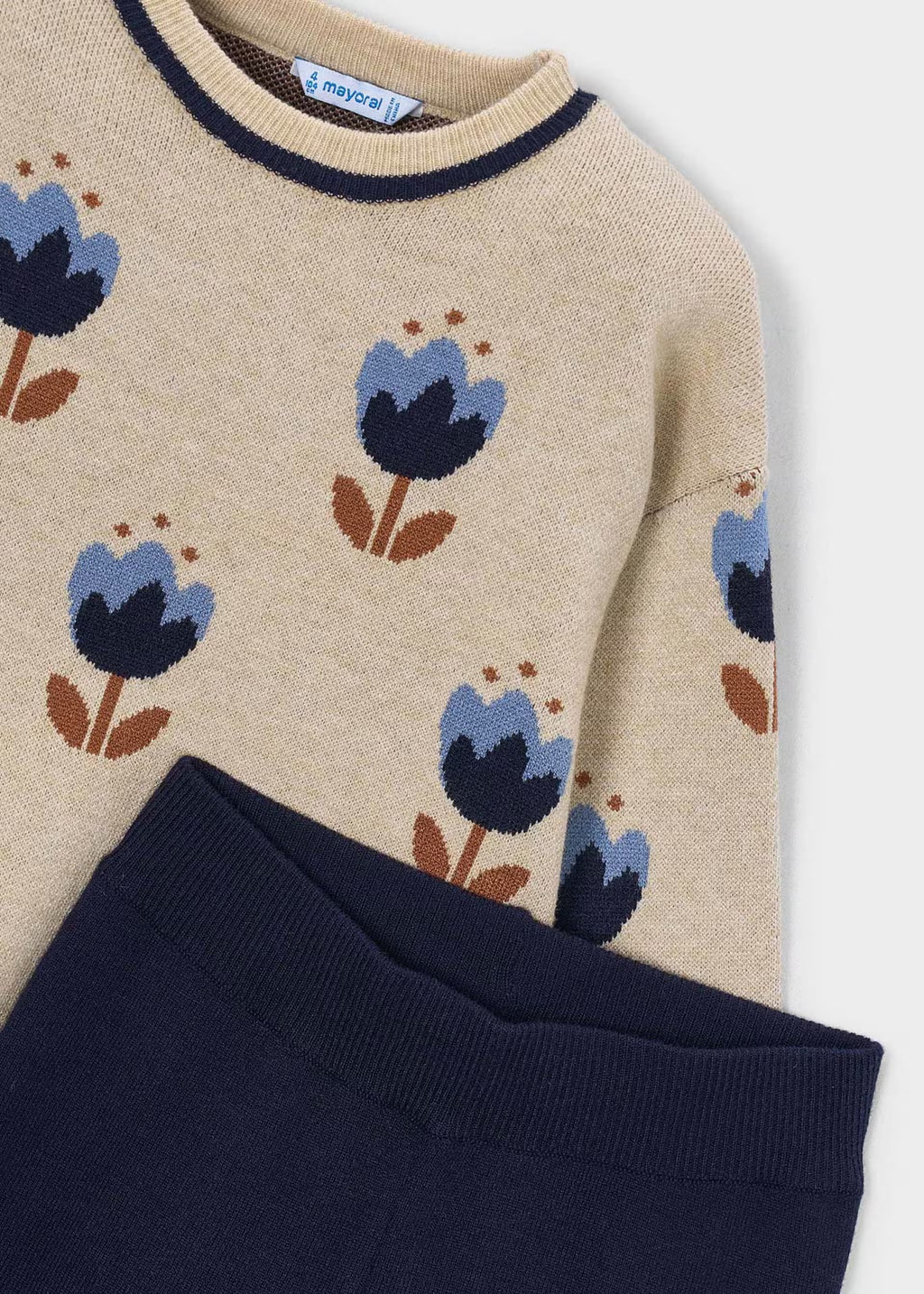 Mayoral Navy Floral Trousers Set 4527