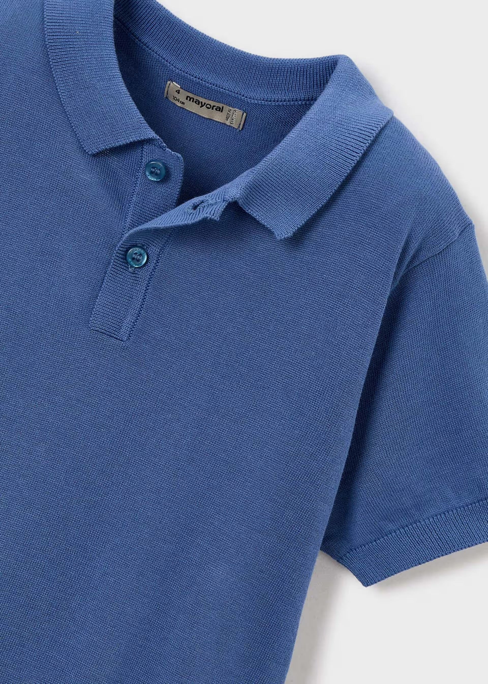 Mayoral Blue Knit Polo Shirt 3106