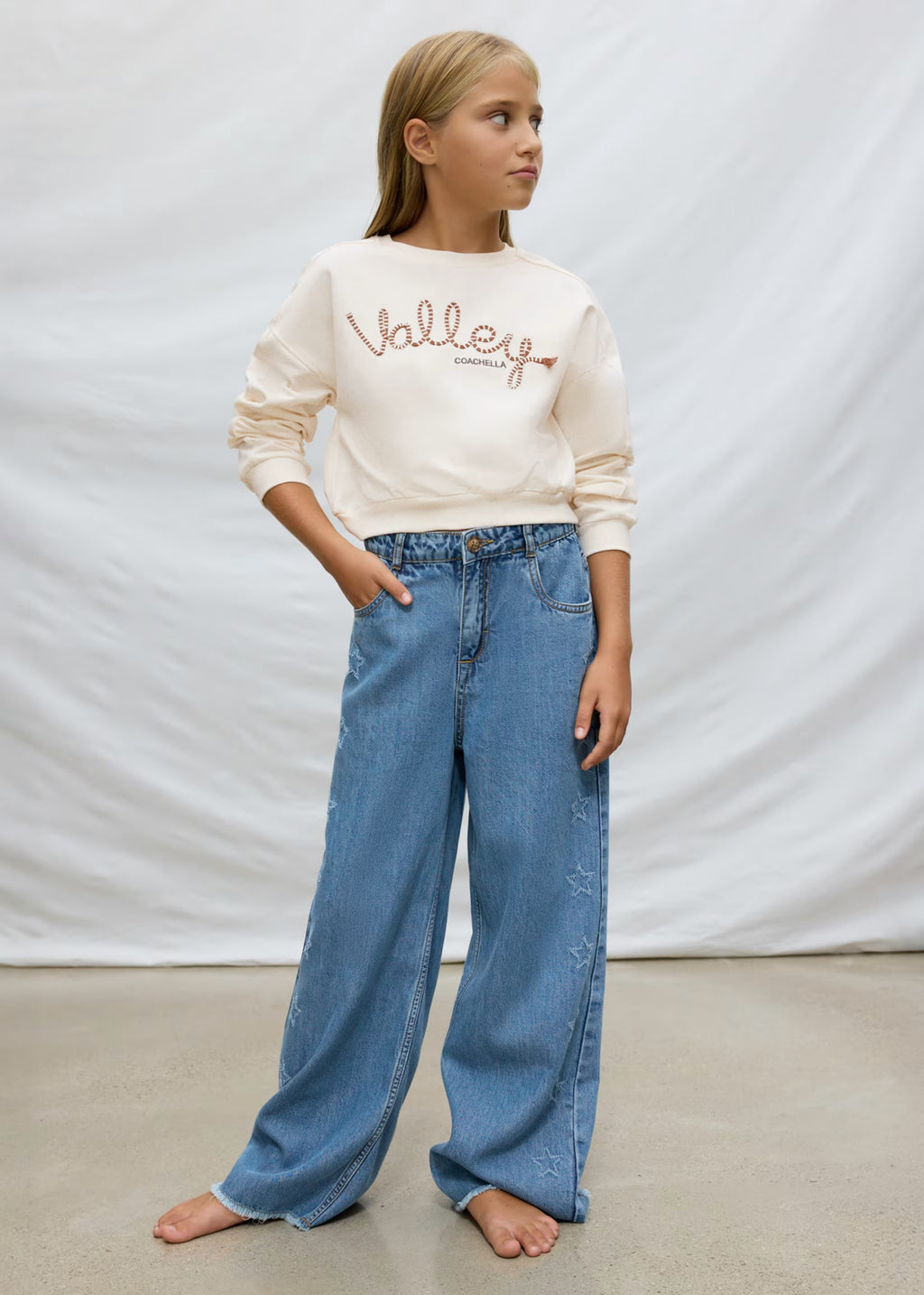 Mayoral Wide Leg Denim Jeans 6557