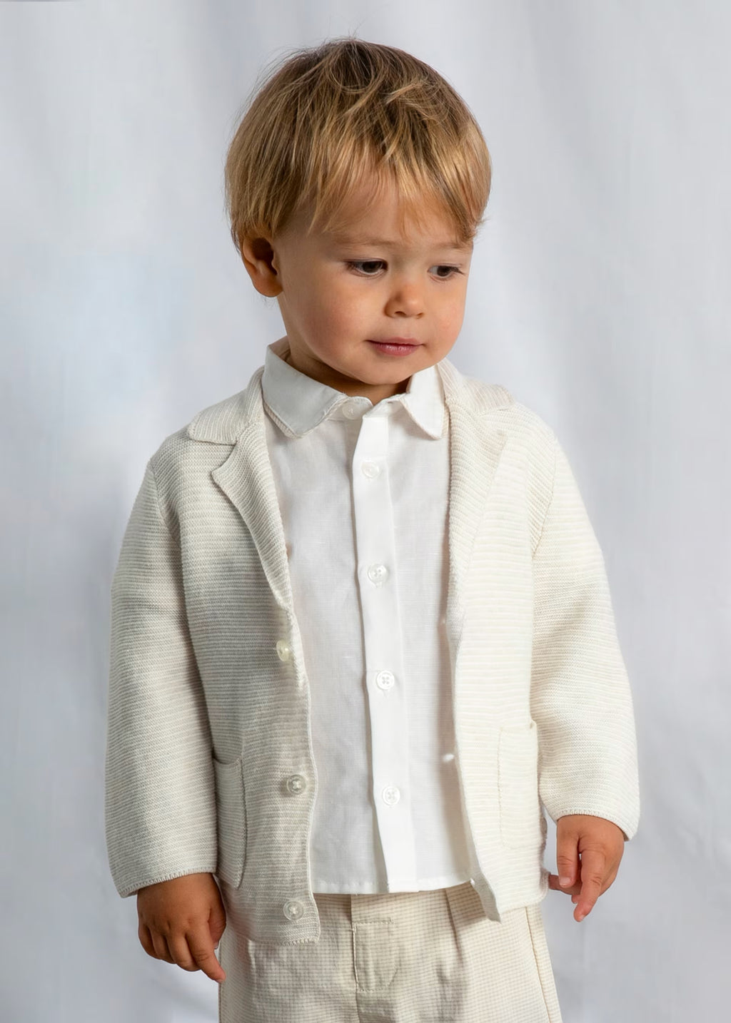 Mayoral Toddler Cream Knit Blazer 1403