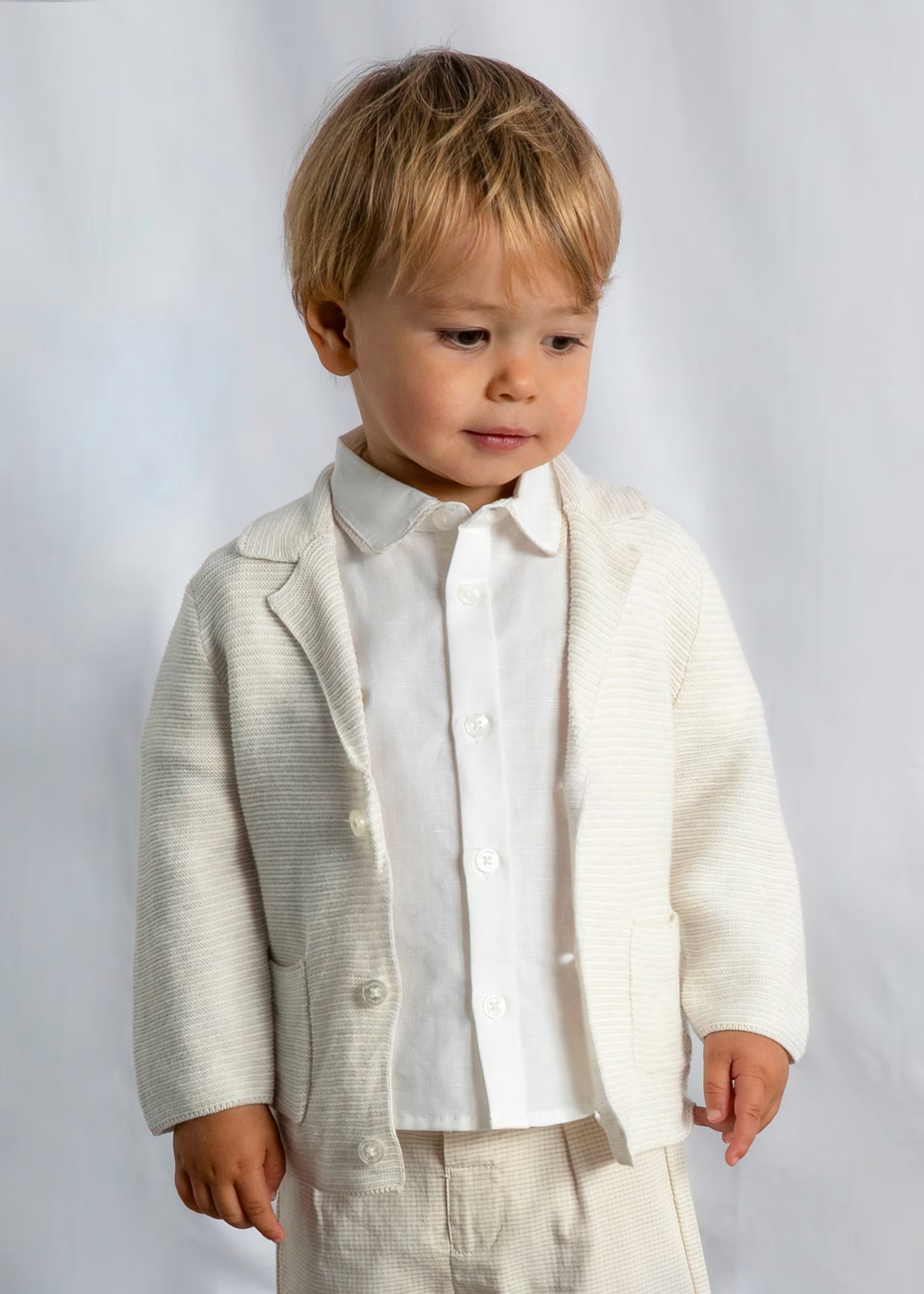 Mayoral Toddler Cream Knit Blazer 1403