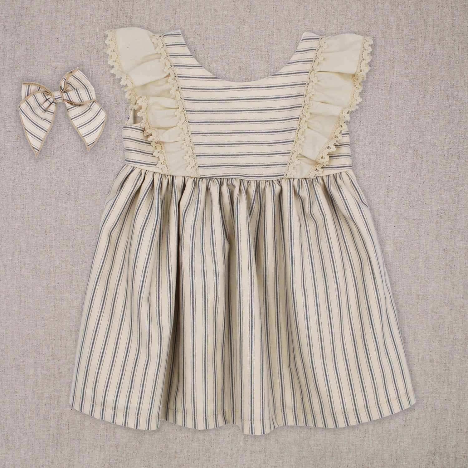 Rapife Cream Stripe Dress & Bow 5245S26