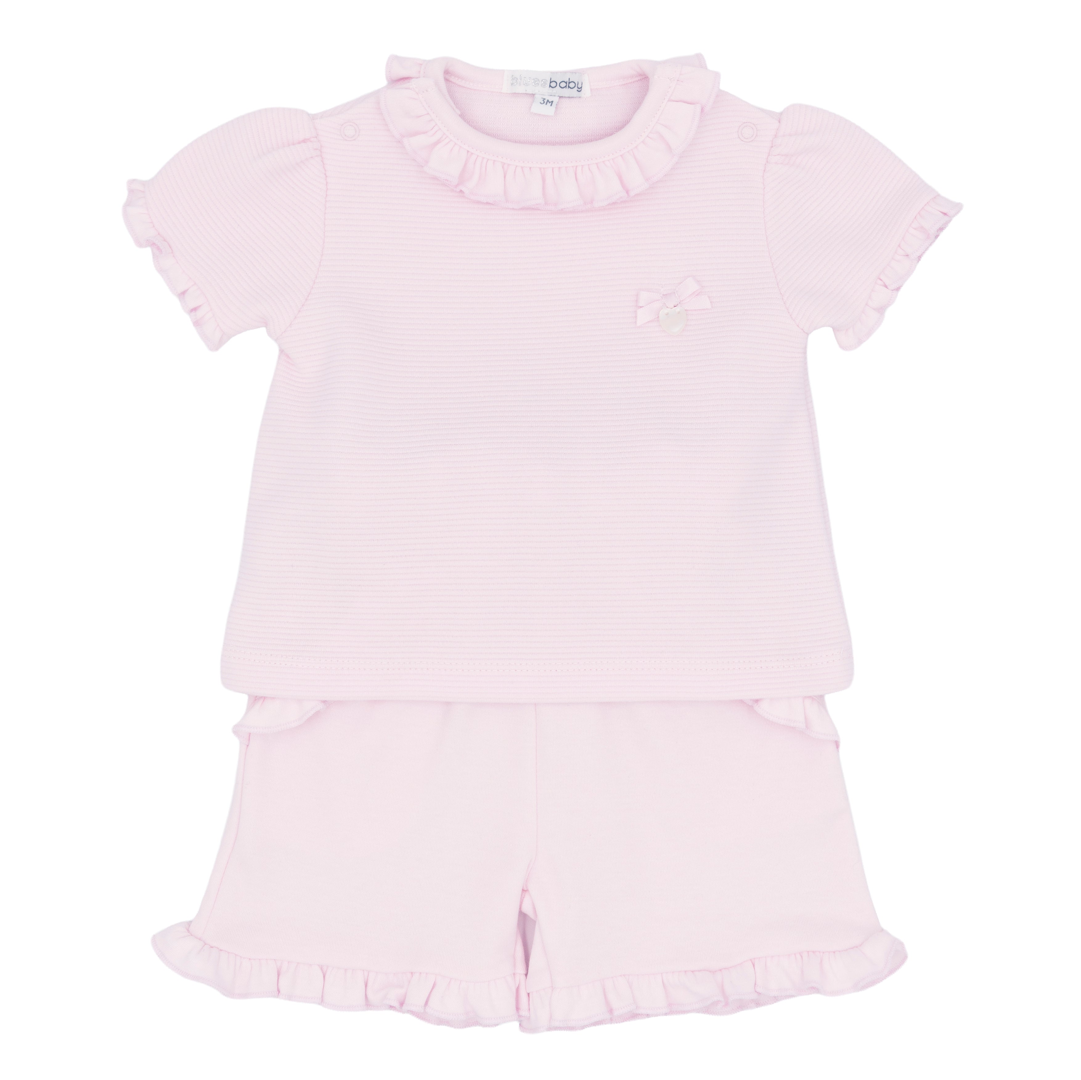 Blues Baby Pink Frill T-Shirt and Shorts Set BB3054