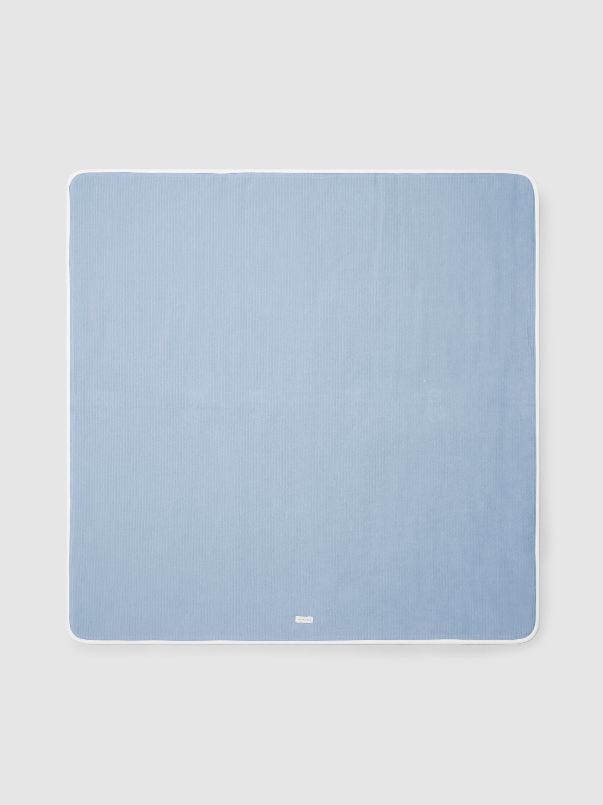 Laranjinha Blue Ribbed velvet blanket I6542