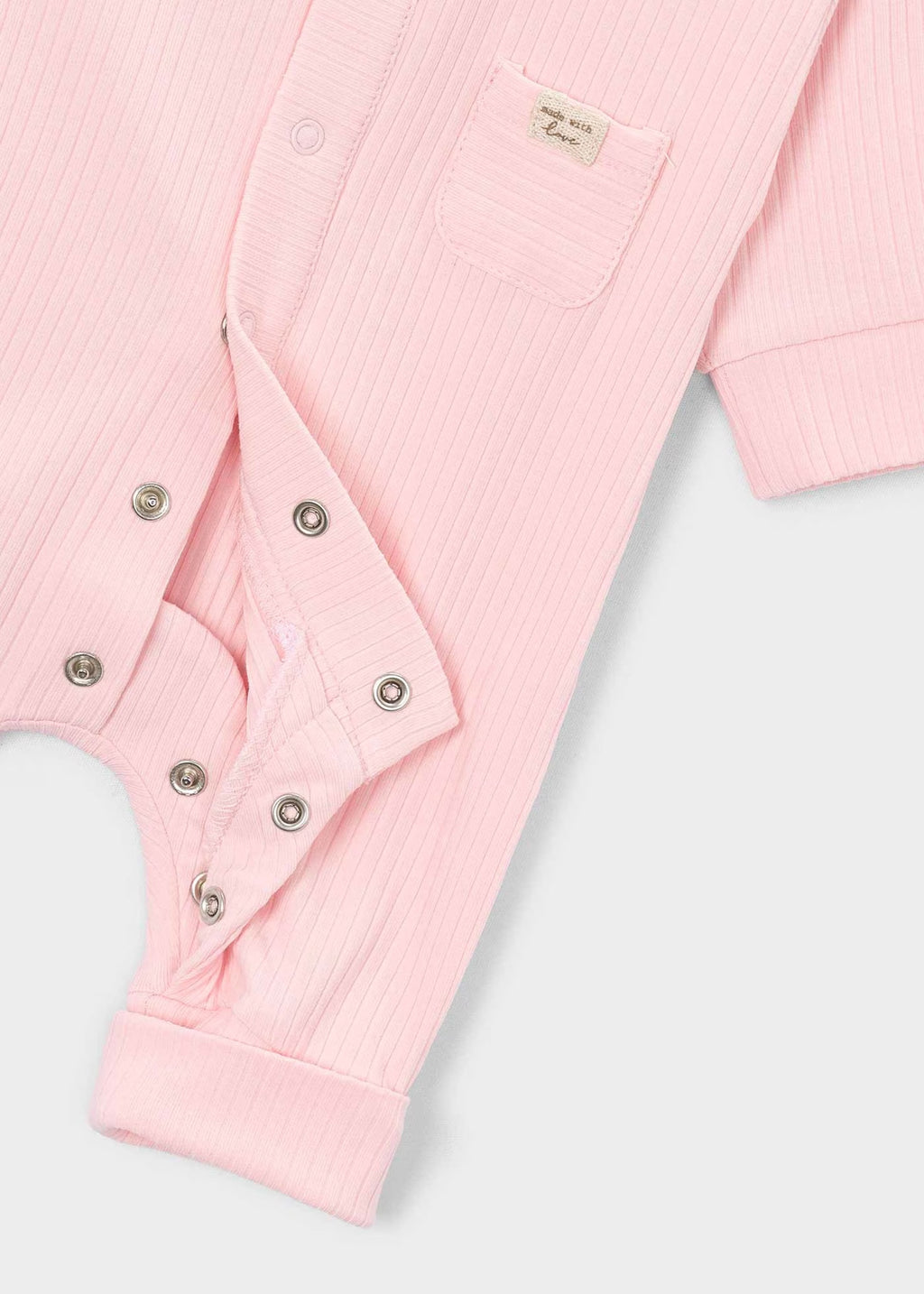 Mayoral Baby Pink Ribbed Babygrow 1726
