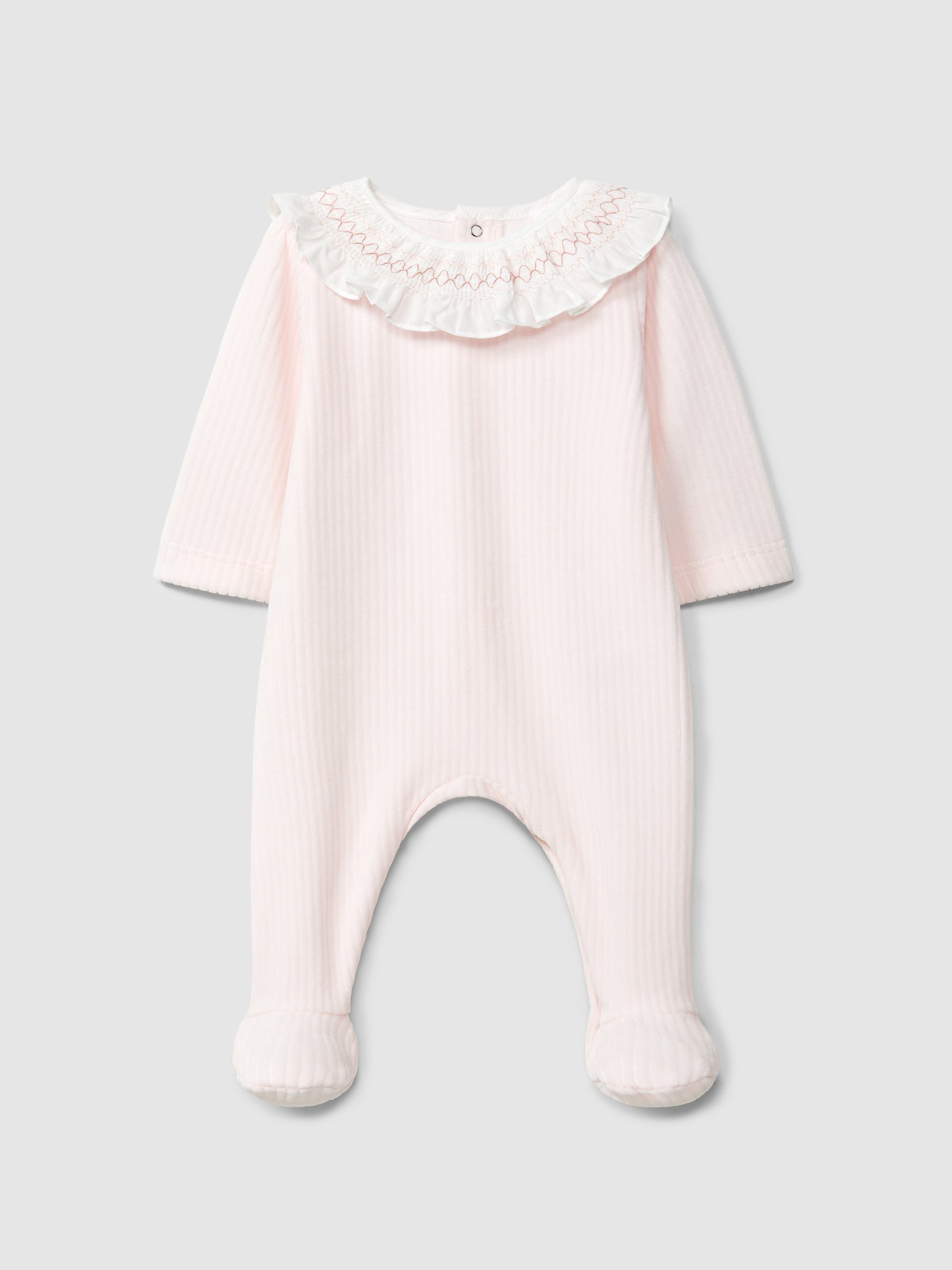 Laranjinha Pink Ribbed Velvet Babygrow I6535