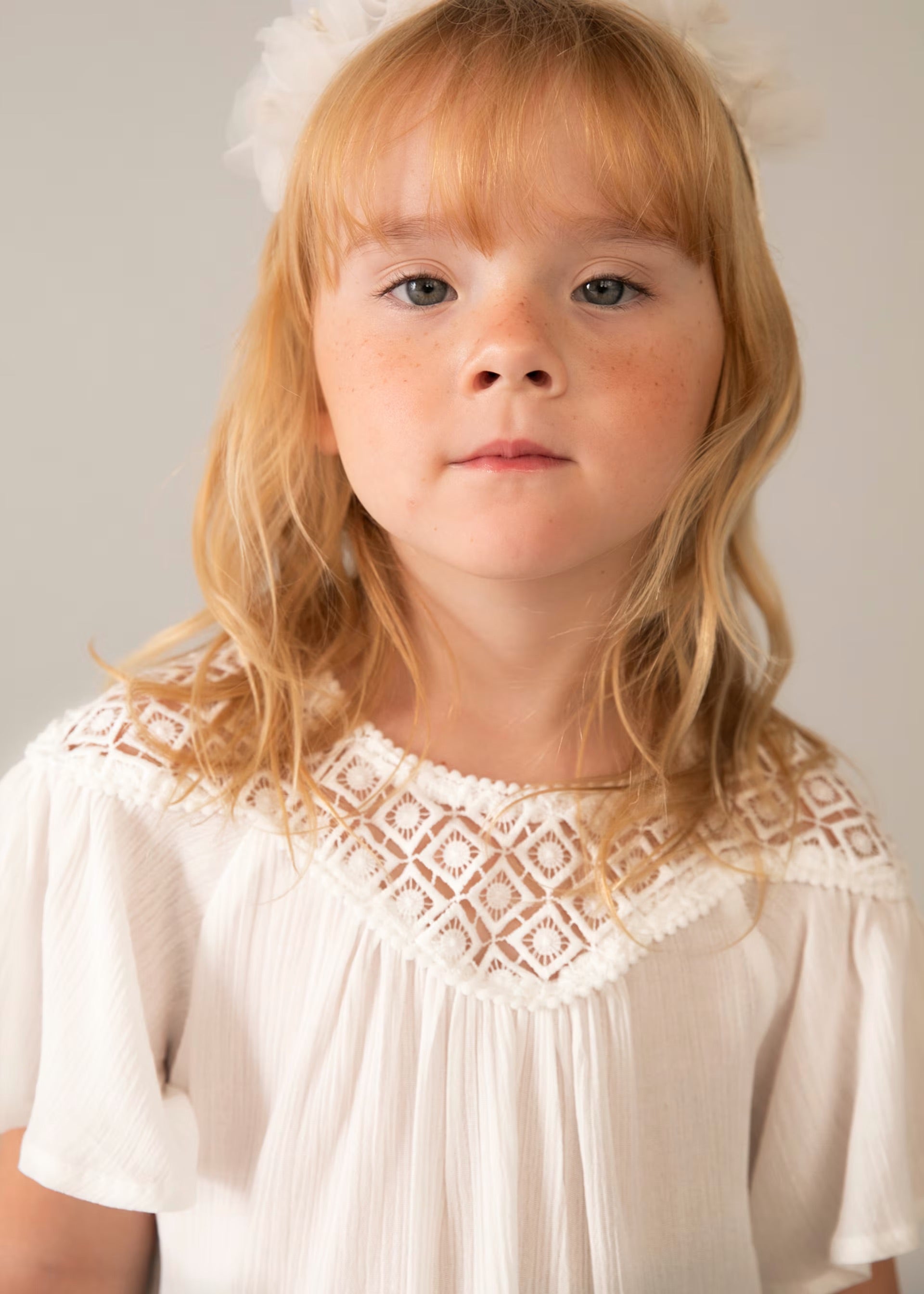 Mayoral Ivory Lace Top 3197