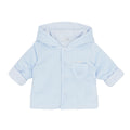 Boys Blue Velour Hooded Jacket