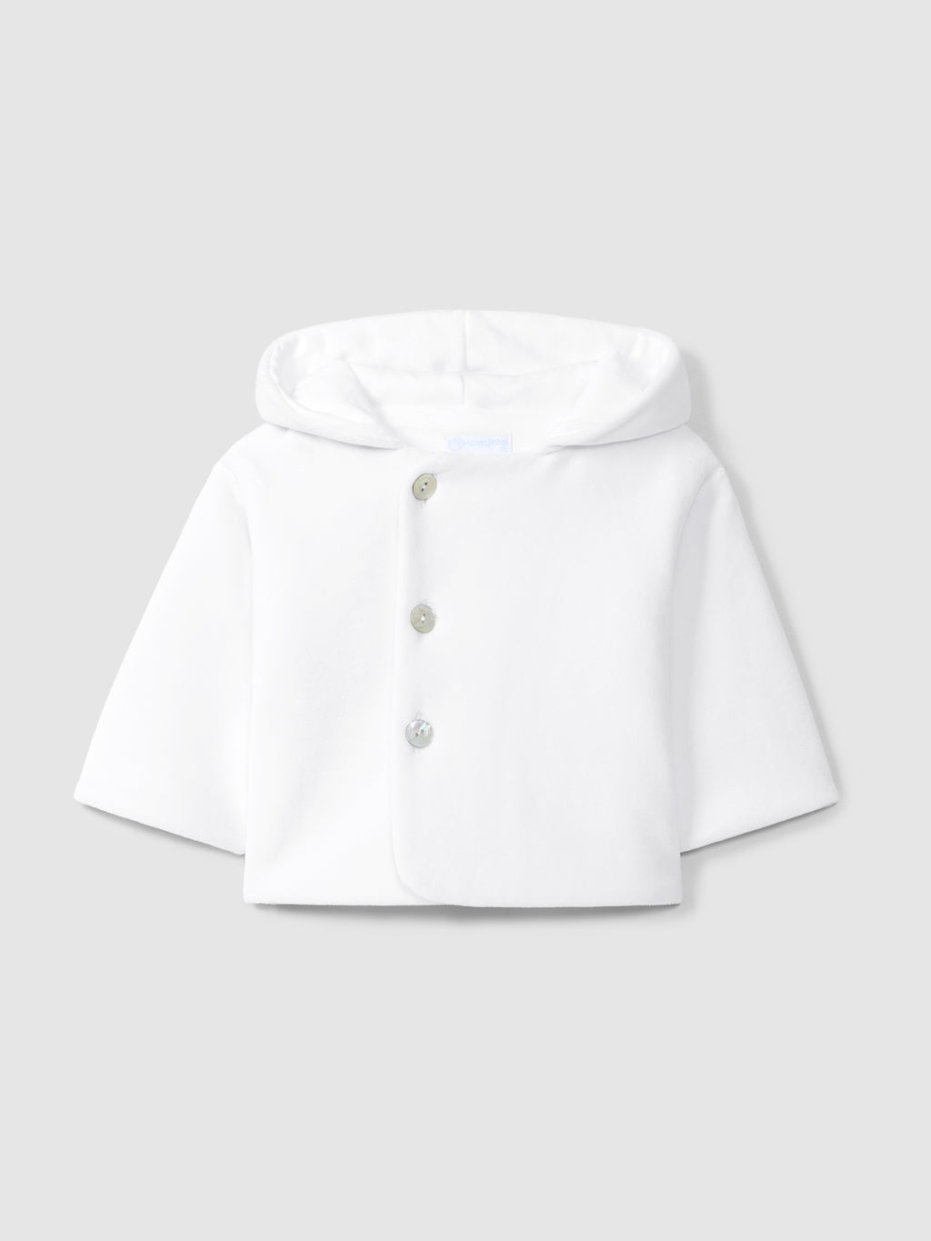 Laranjinha White Hooded Velvet Jacket I6518
