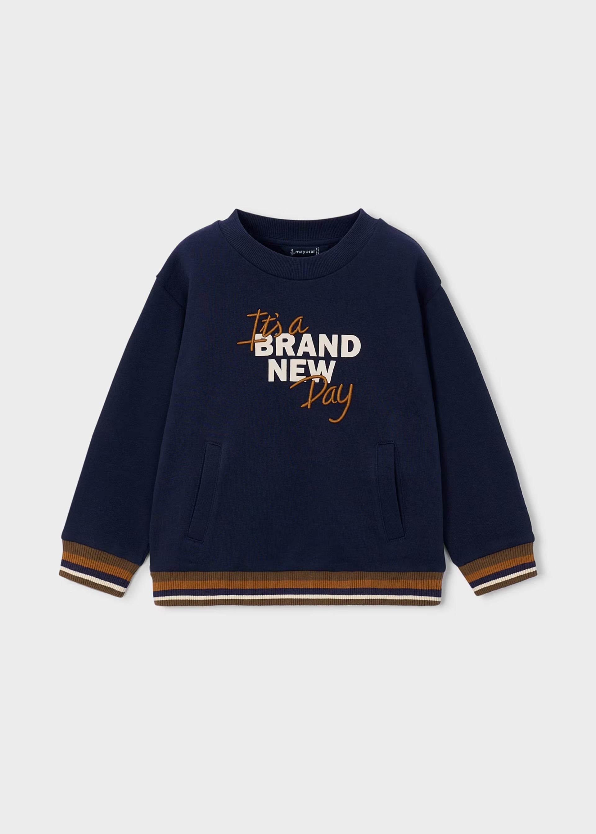 Mayoral Navy Embroidered Sweatshirt 4462