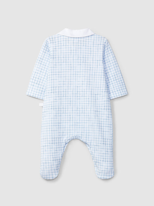 Laranjinha Blue Check Babygrow V6234