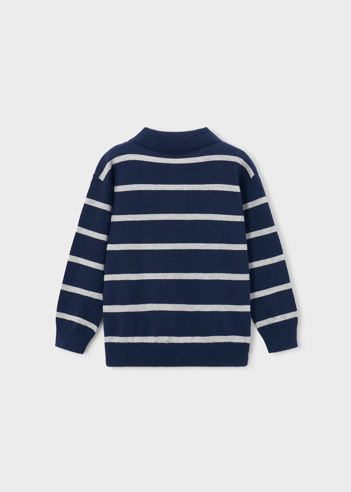 Mayoral Navy Stripe Knit Polo 4101