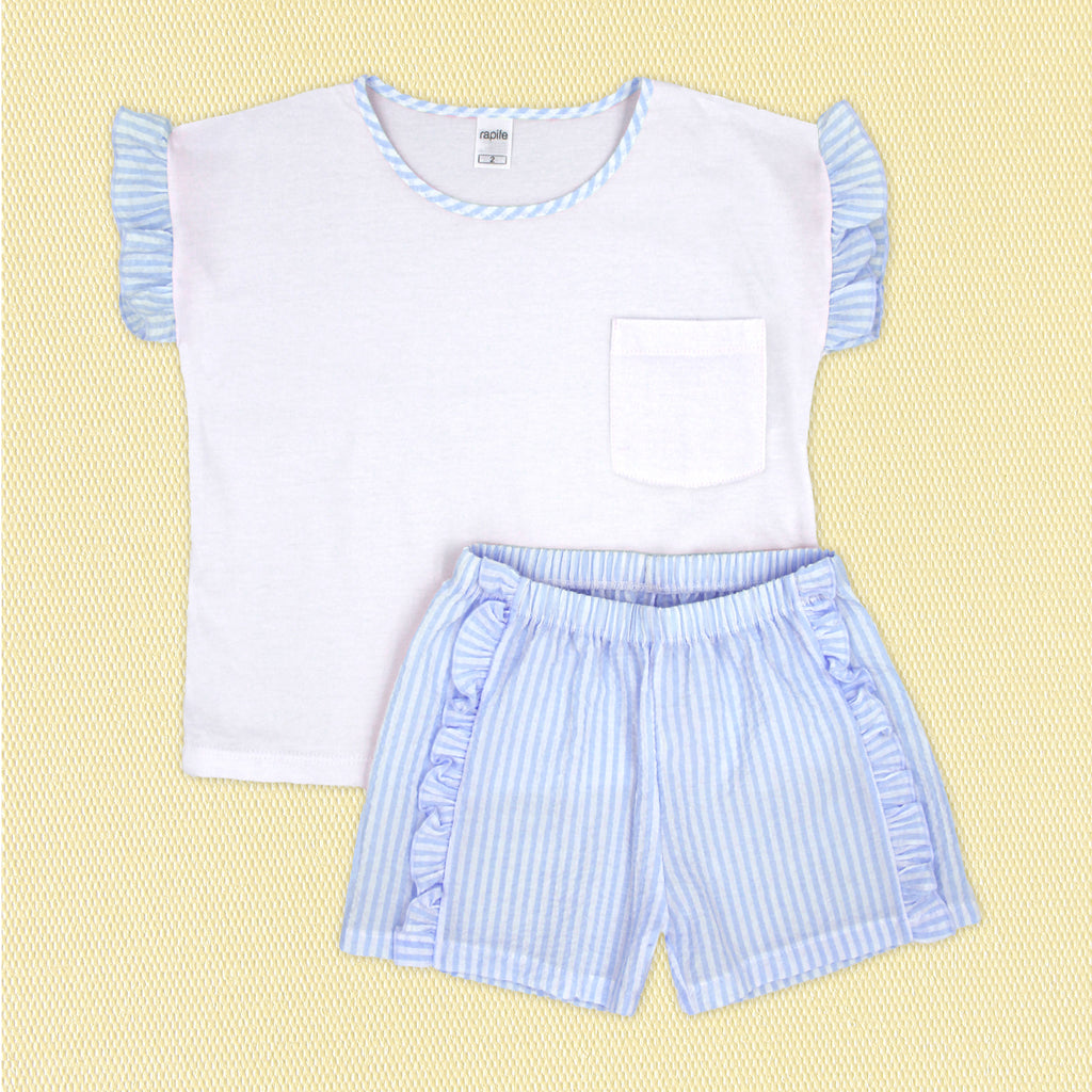 Rapife Blue Stripe Short Set 4151S26
