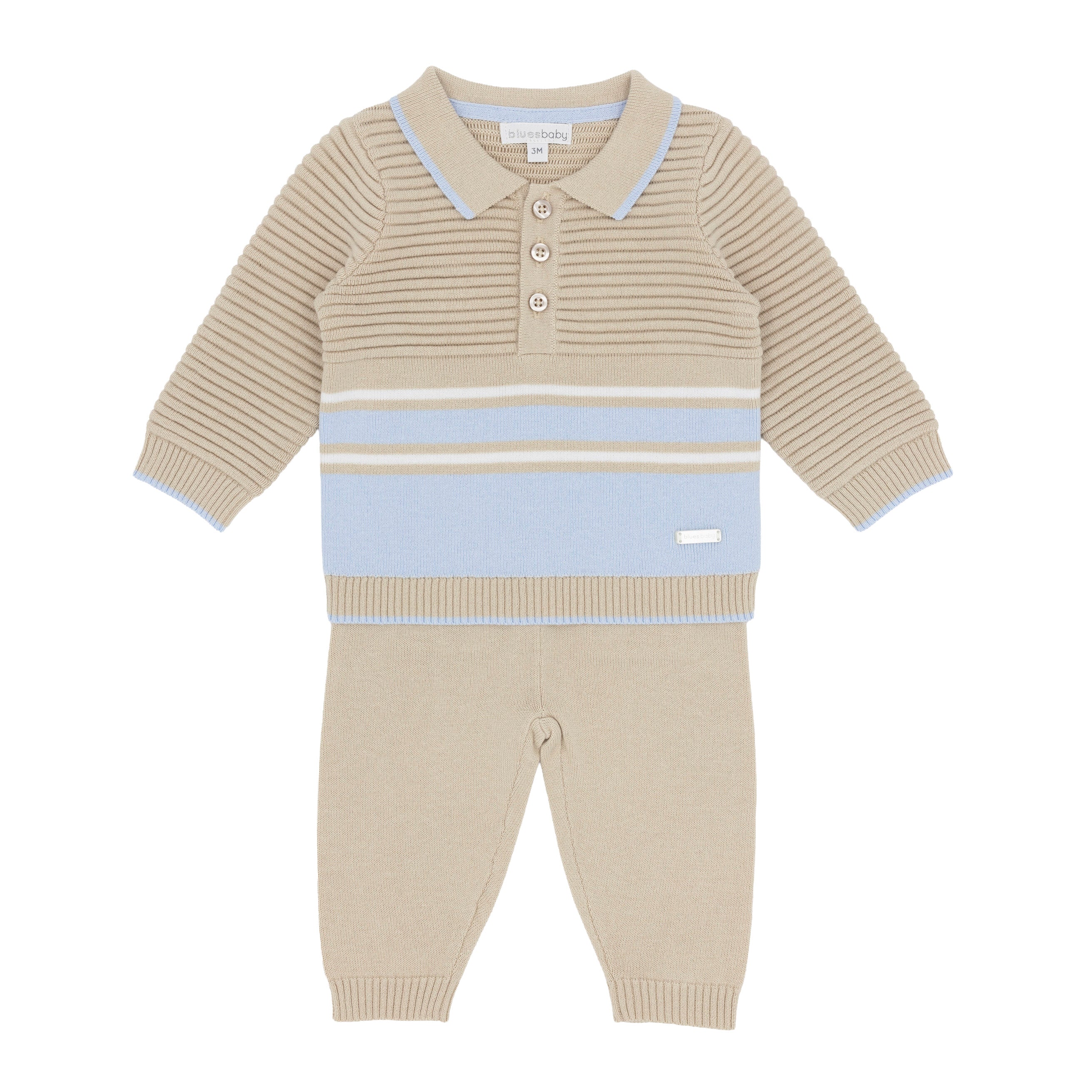 Boys Beige Knitted 2pc Set