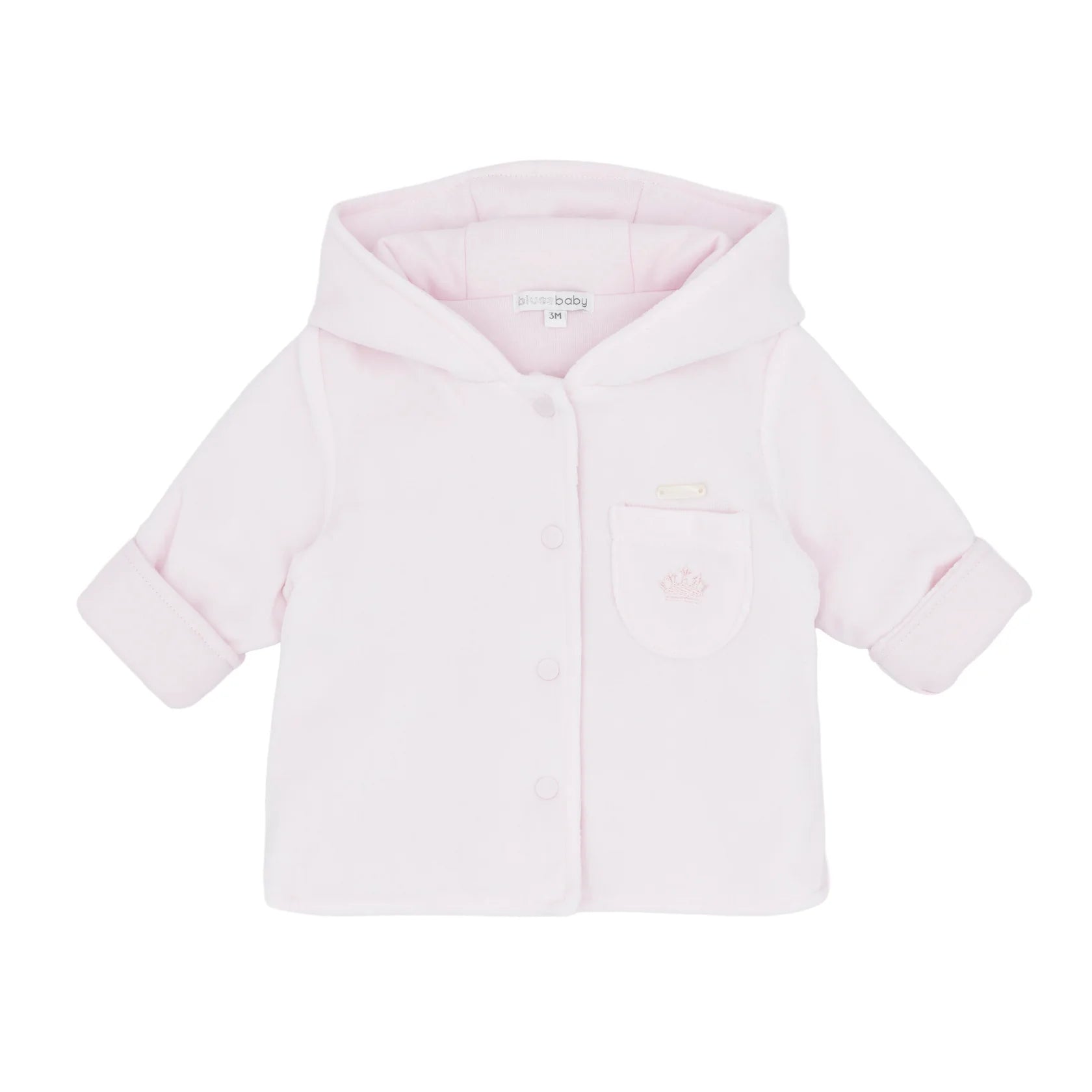 Girls Pink Velour Hooded Jacket